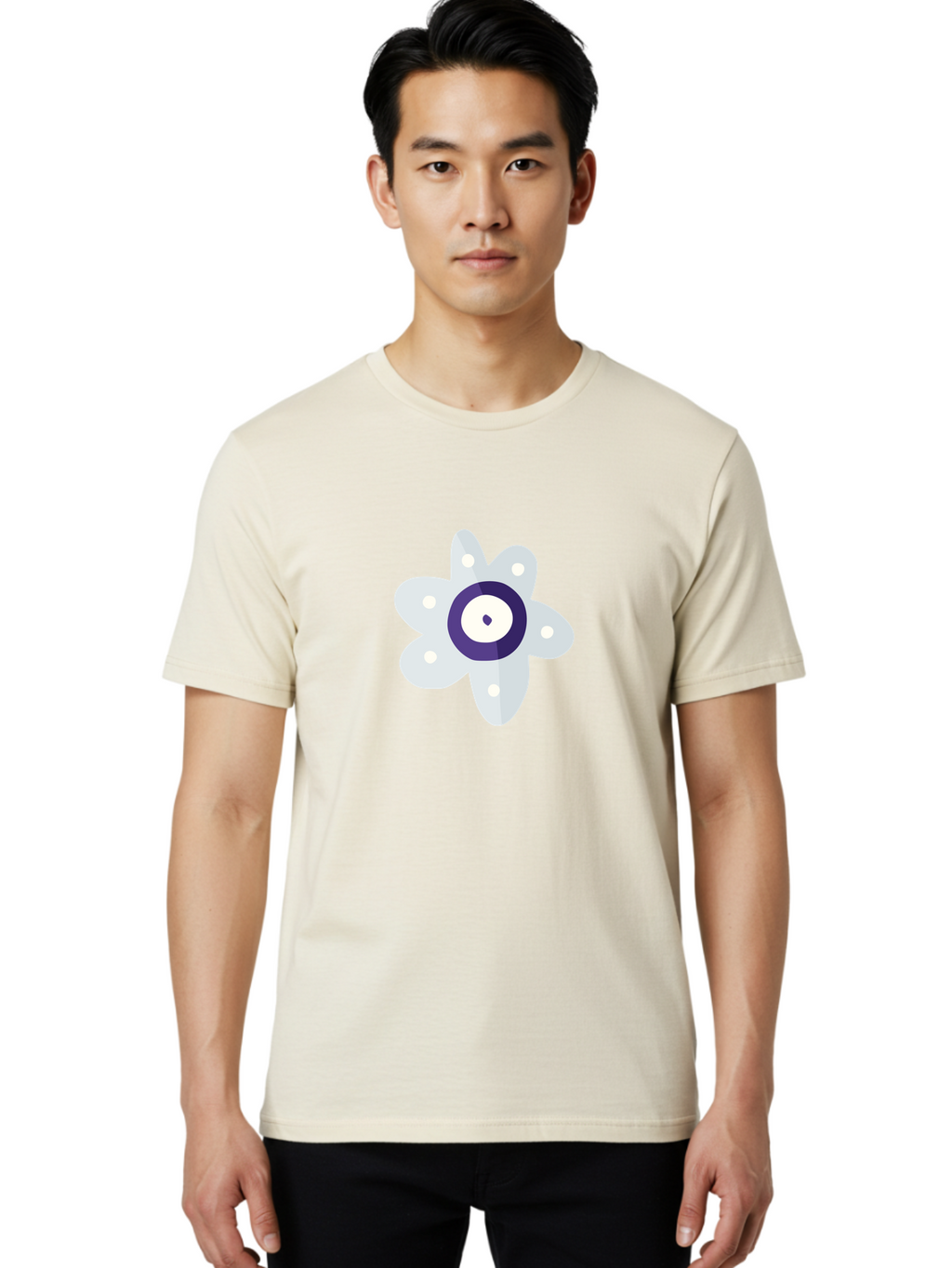 All-Seeing-Flower Men'S Graphic Tee, 100% Cotton, Comfortable Casual Summer Wear, Machine Washable, All-Seeing Eye, Mystical Symbol, Spiritual Icon, Symbolic Eye, Mystic Graphics, Abstract Art, Symbolic Imagery, Esoteric Symbols Aad667