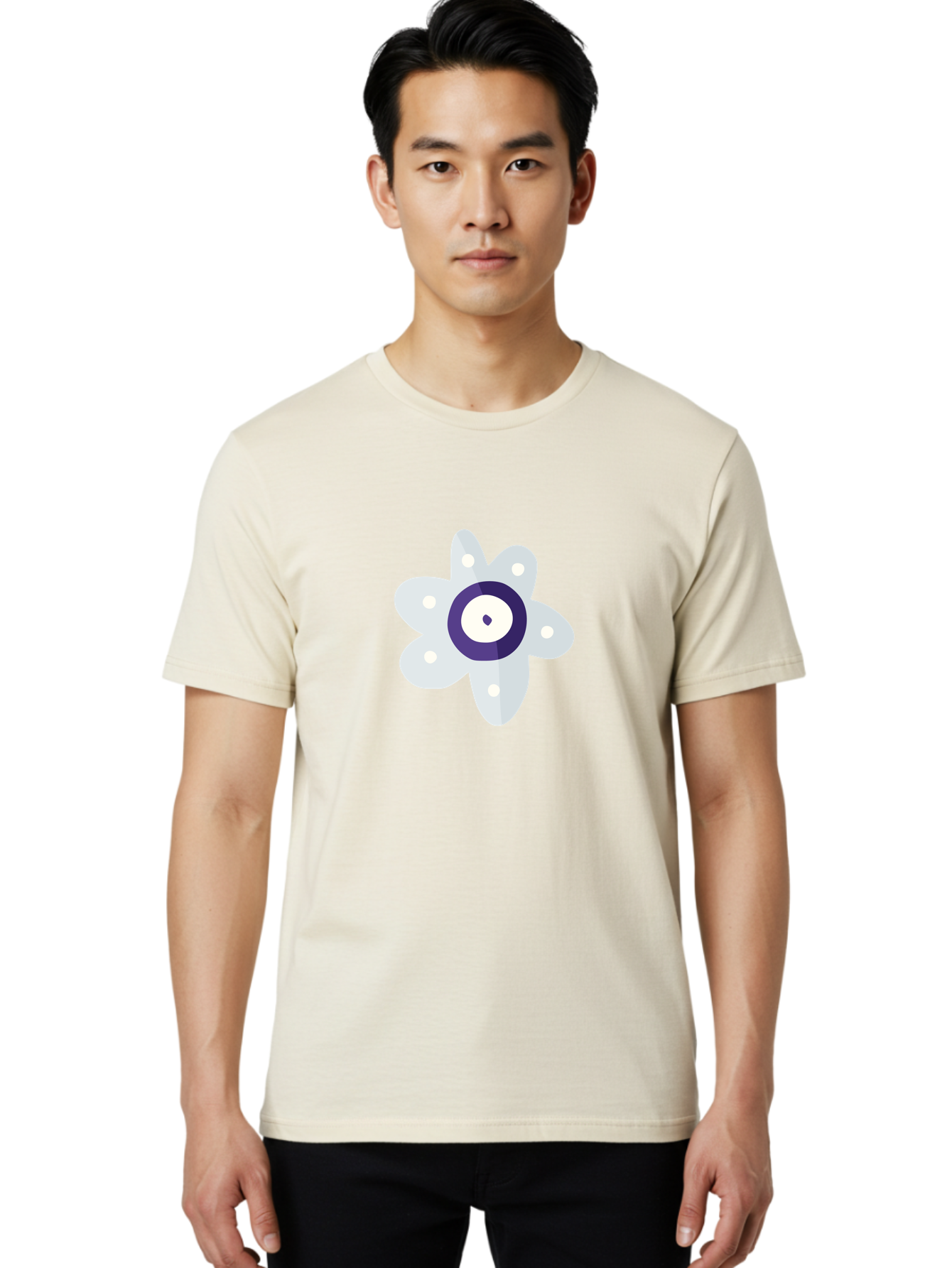 All-Seeing-Flower Men'S Graphic Tee, 100% Cotton, Comfortable Casual Summer Wear, Machine Washable, All-Seeing Eye, Mystical Symbol, Spiritual Icon, Symbolic Eye, Mystic Graphics, Abstract Art, Symbolic Imagery, Esoteric Symbols Aad667