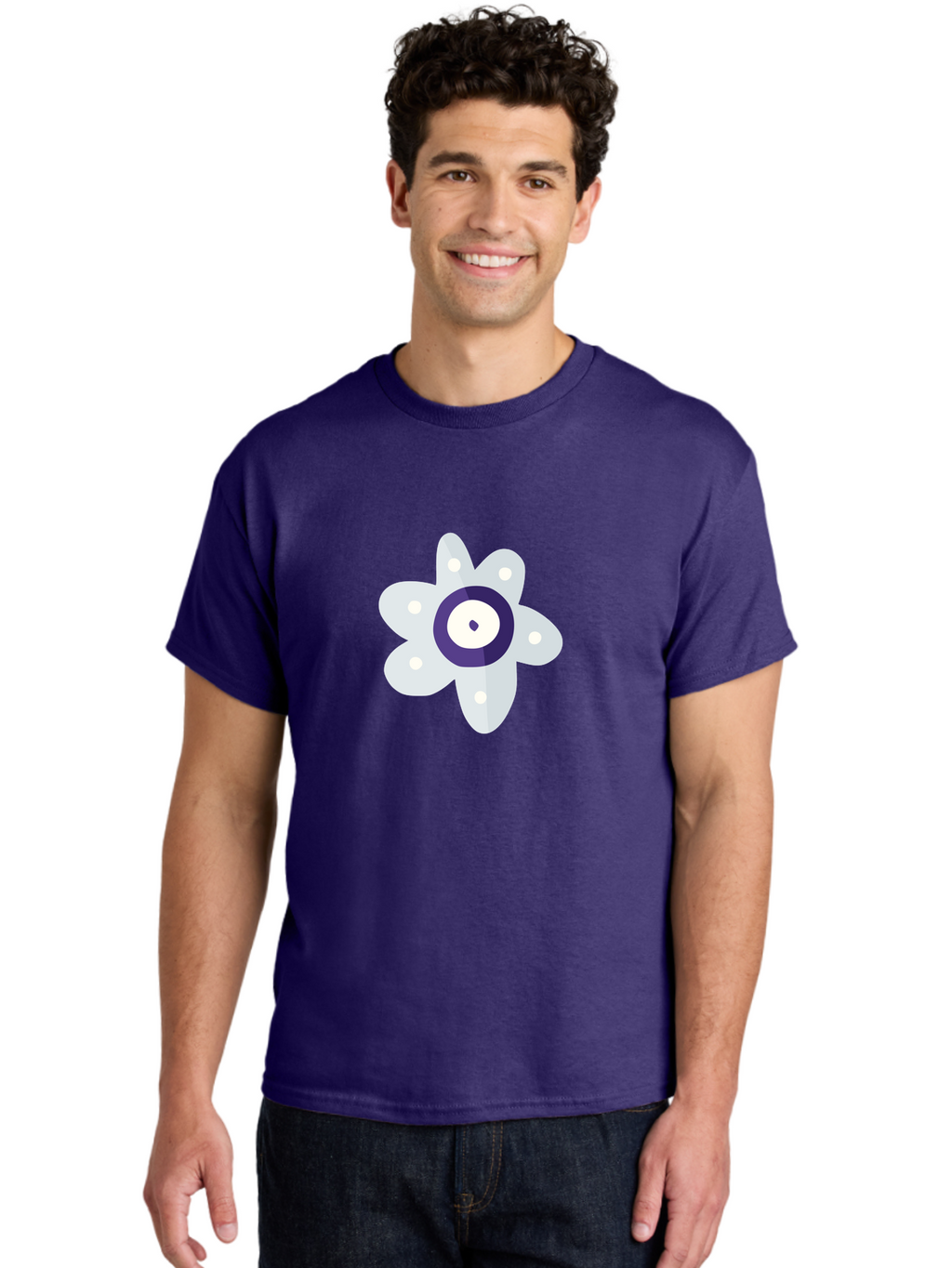All-Seeing-Flower Men'S Graphic Tee, 100% Cotton, Comfortable Casual Summer Wear, Machine Washable, All-Seeing Eye, Mystical Symbol, Spiritual Icon, Symbolic Eye, Mystic Graphics, Abstract Art, Symbolic Imagery, Esoteric Symbols Aad667