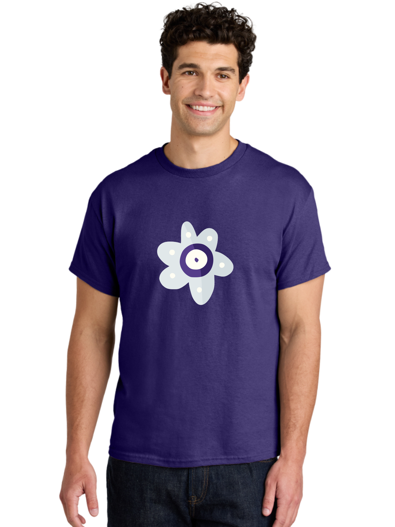 All-Seeing-Flower Men'S Graphic Tee, 100% Cotton, Comfortable Casual Summer Wear, Machine Washable, All-Seeing Eye, Mystical Symbol, Spiritual Icon, Symbolic Eye, Mystic Graphics, Abstract Art, Symbolic Imagery, Esoteric Symbols Aad667