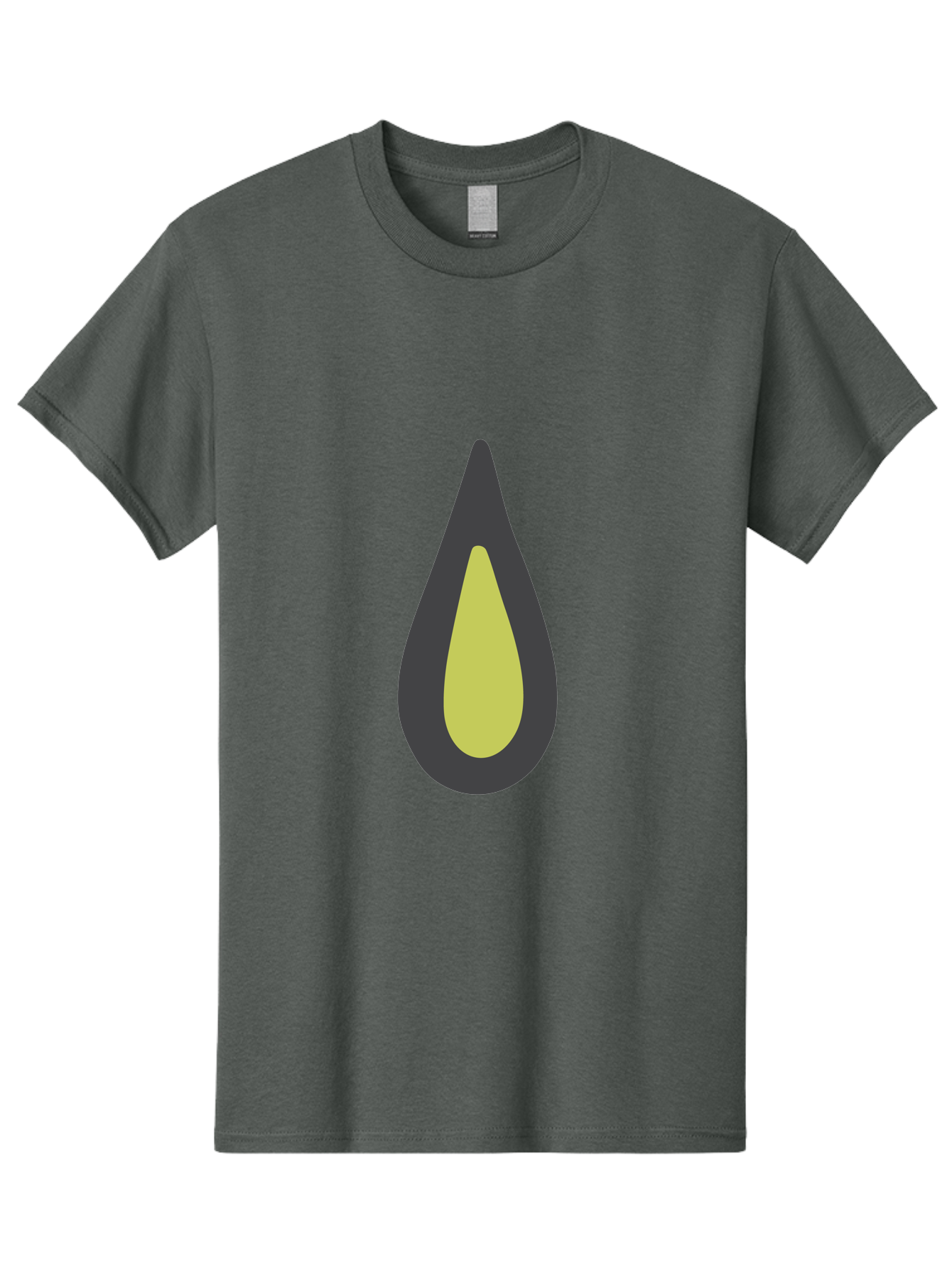 Avocado-2 Men'S Graphic Tee, 100% Cotton, Comfortable Casual Summer Wear, Machine Washable, Avocado Illustration, Simple Design, Minimalist Art, Yellow And Black Colors, Fruit Icon, Healthy Food Symbol, Green Background Ignored, Aad669