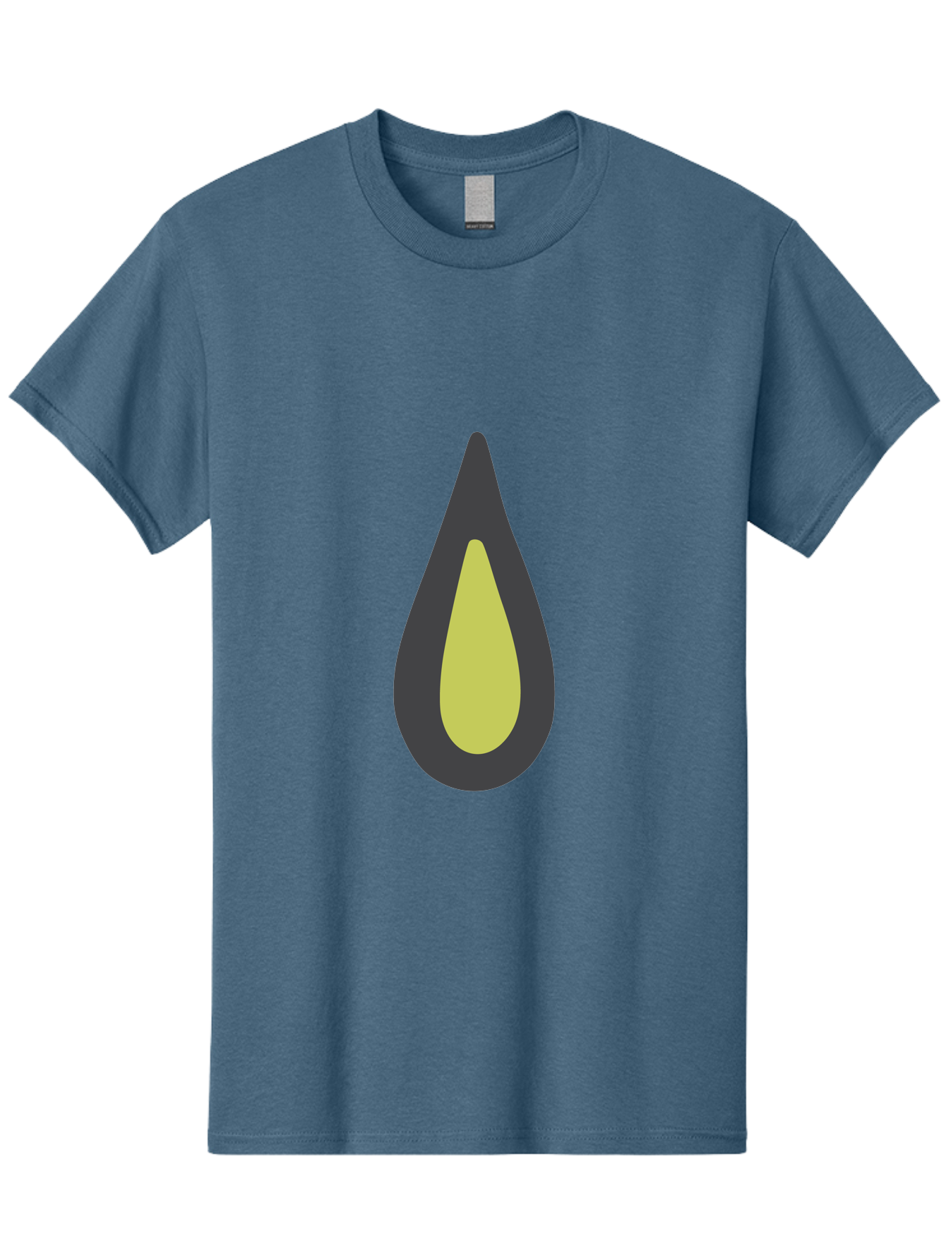Avocado-2 Men'S Graphic Tee, 100% Cotton, Comfortable Casual Summer Wear, Machine Washable, Avocado Illustration, Simple Design, Minimalist Art, Yellow And Black Colors, Fruit Icon, Healthy Food Symbol, Green Background Ignored, Aad669