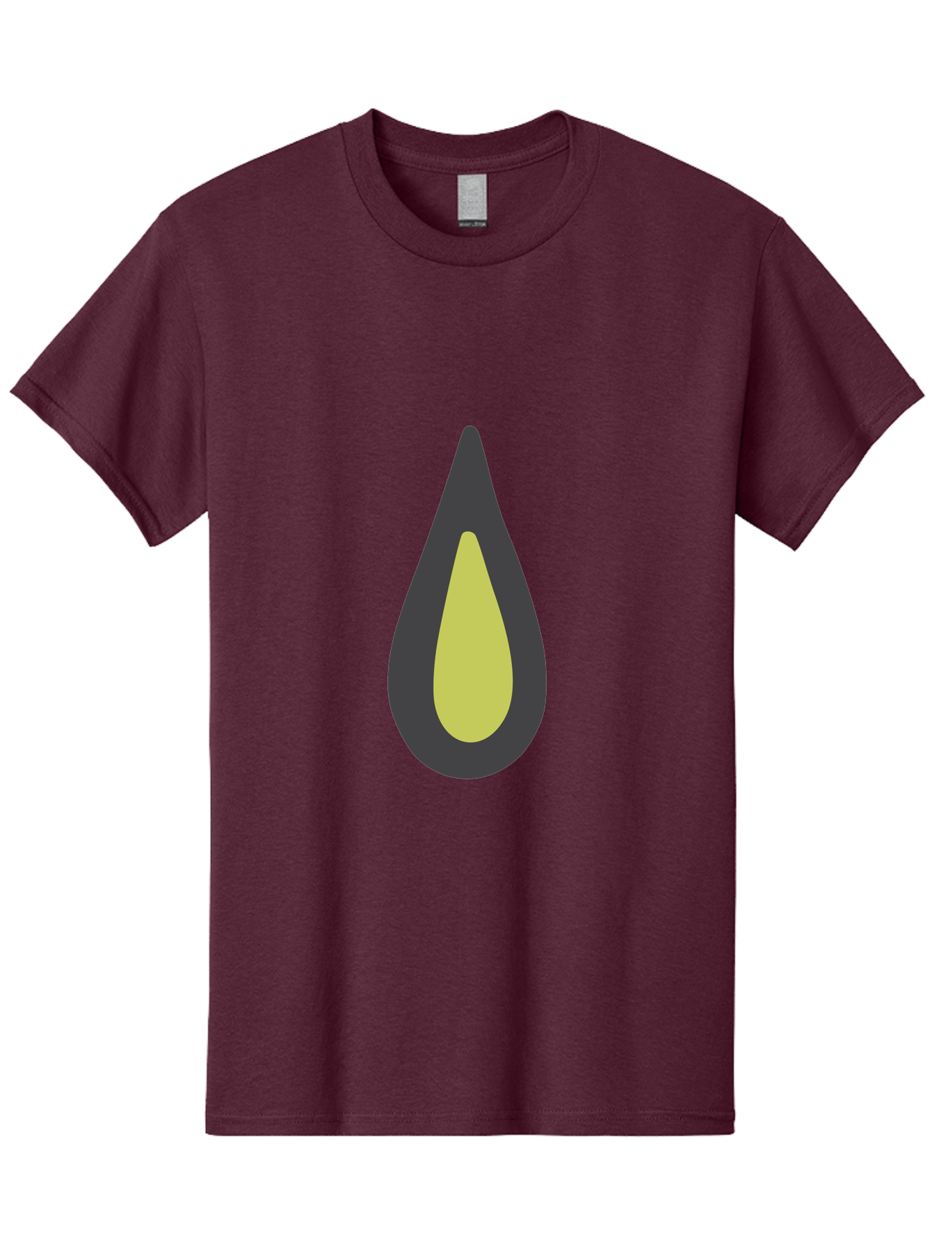 Avocado-2 Men'S Graphic Tee, 100% Cotton, Comfortable Casual Summer Wear, Machine Washable, Avocado Illustration, Simple Design, Minimalist Art, Yellow And Black Colors, Fruit Icon, Healthy Food Symbol, Green Background Ignored, Aad669