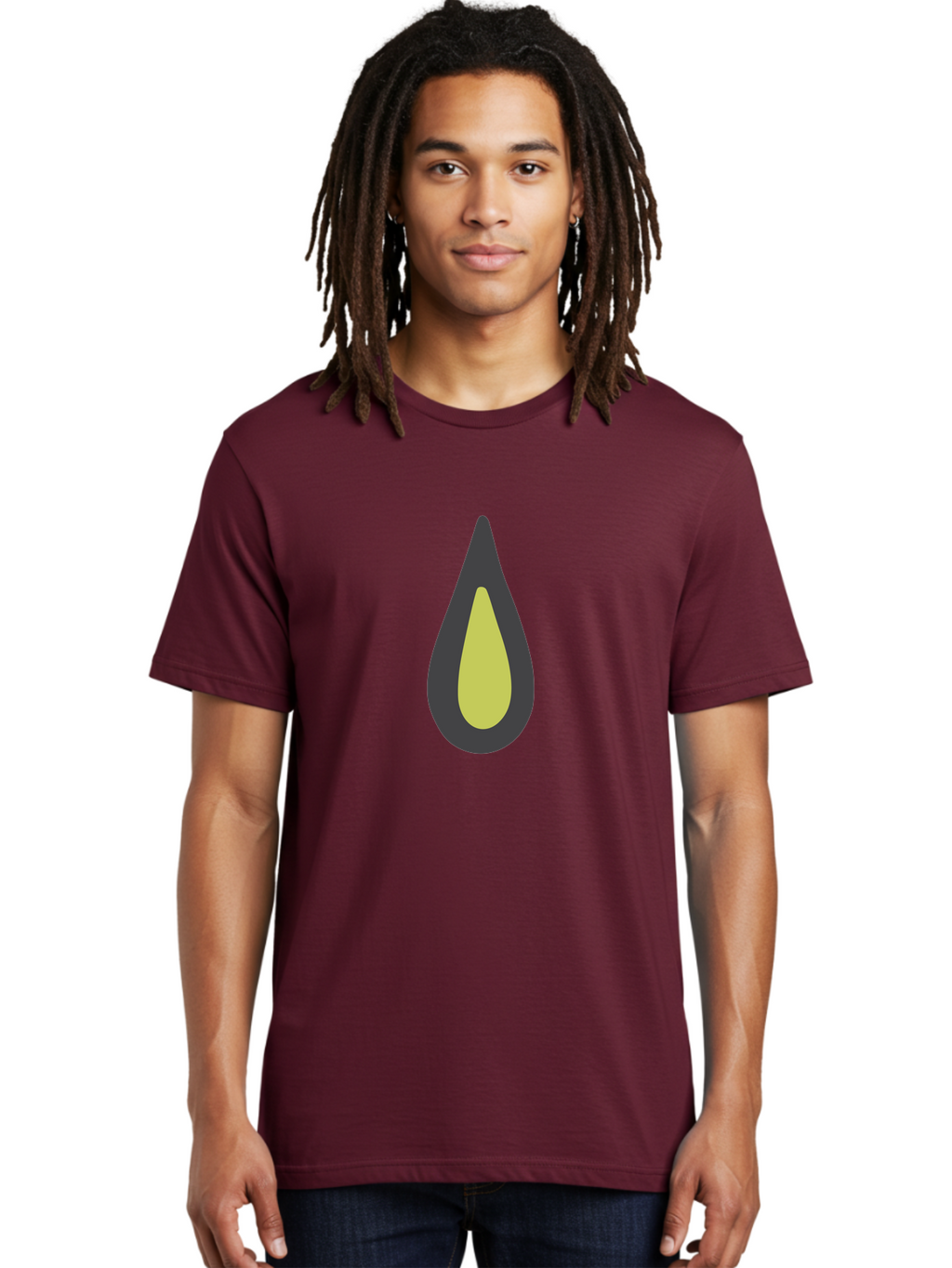 Avocado-2 Men'S Graphic Tee, 100% Cotton, Comfortable Casual Summer Wear, Machine Washable, Avocado Illustration, Simple Design, Minimalist Art, Yellow And Black Colors, Fruit Icon, Healthy Food Symbol, Green Background Ignored, Aad669