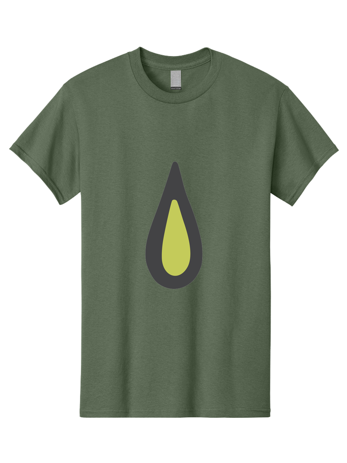 Avocado-2 Men'S Graphic Tee, 100% Cotton, Comfortable Casual Summer Wear, Machine Washable, Avocado Illustration, Simple Design, Minimalist Art, Yellow And Black Colors, Fruit Icon, Healthy Food Symbol, Green Background Ignored, Aad669