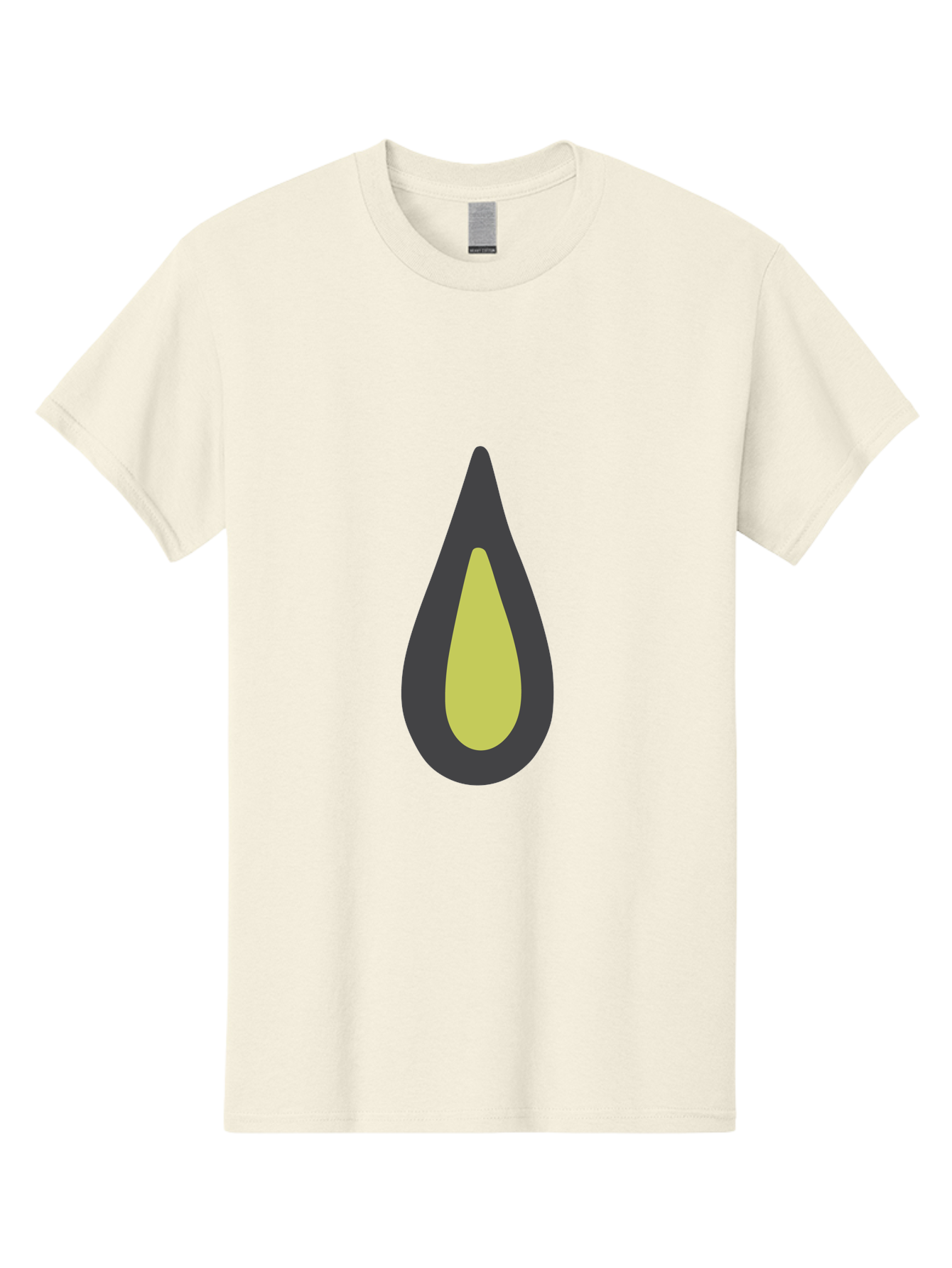 Avocado-2 Men'S Graphic Tee, 100% Cotton, Comfortable Casual Summer Wear, Machine Washable, Avocado Illustration, Simple Design, Minimalist Art, Yellow And Black Colors, Fruit Icon, Healthy Food Symbol, Green Background Ignored, Aad669