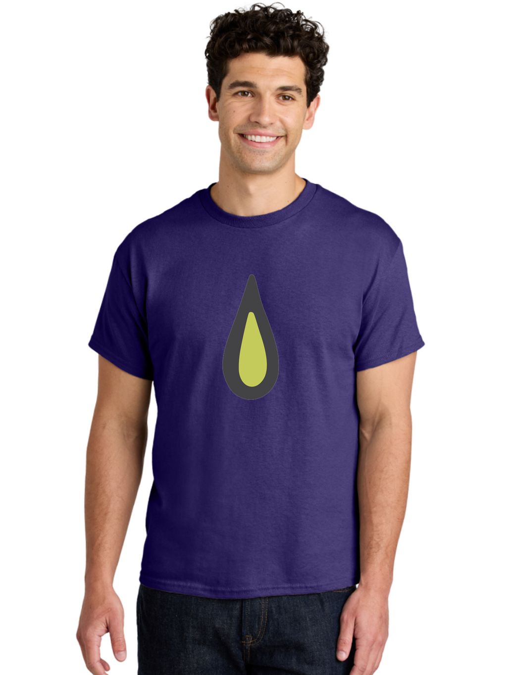 Avocado-2 Men'S Graphic Tee, 100% Cotton, Comfortable Casual Summer Wear, Machine Washable, Avocado Illustration, Simple Design, Minimalist Art, Yellow And Black Colors, Fruit Icon, Healthy Food Symbol, Green Background Ignored, Aad669