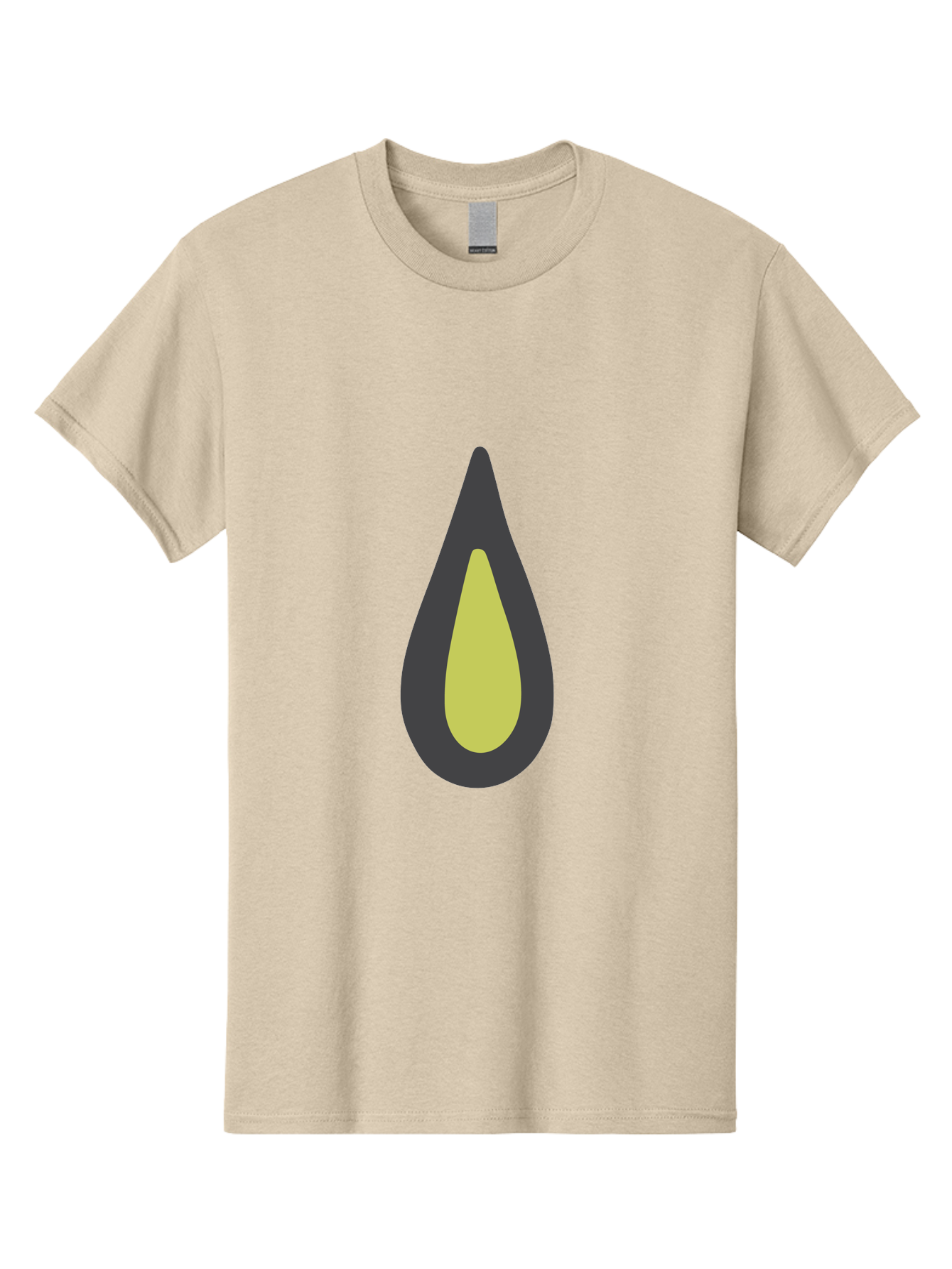 Avocado-2 Men'S Graphic Tee, 100% Cotton, Comfortable Casual Summer Wear, Machine Washable, Avocado Illustration, Simple Design, Minimalist Art, Yellow And Black Colors, Fruit Icon, Healthy Food Symbol, Green Background Ignored, Aad669
