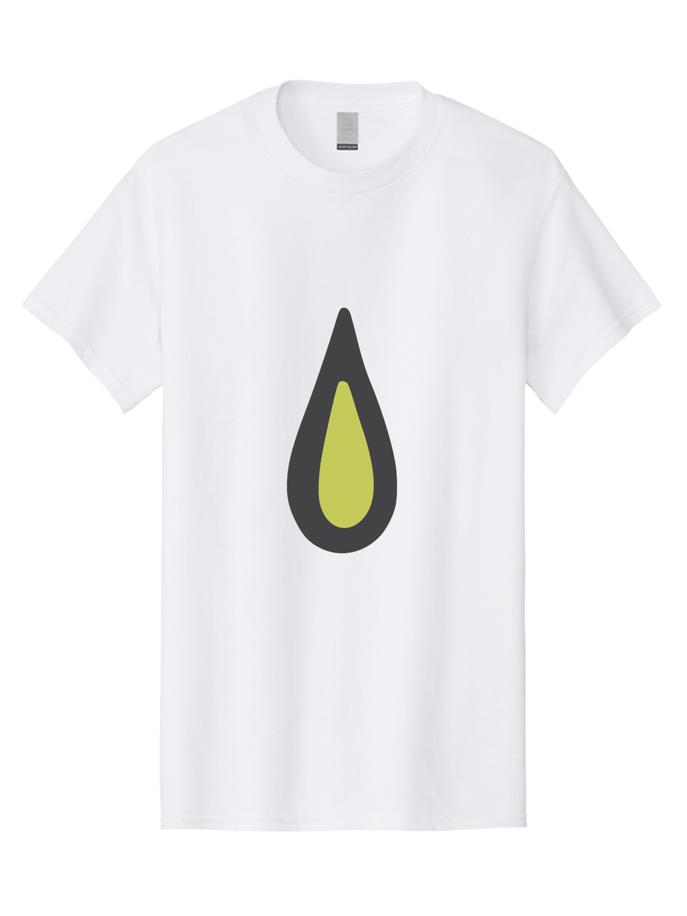 Avocado-2 Men'S Graphic Tee, 100% Cotton, Comfortable Casual Summer Wear, Machine Washable, Avocado Illustration, Simple Design, Minimalist Art, Yellow And Black Colors, Fruit Icon, Healthy Food Symbol, Green Background Ignored, Aad669