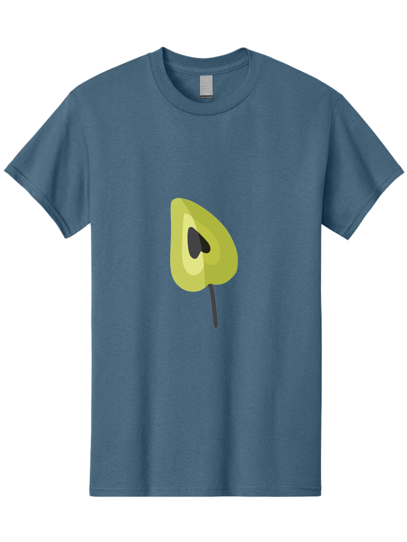 Avocado-Half Men'S Graphic Tee, 100% Cotton, Comfortable Casual Summer Wear, Machine Washable, Avocado Illustration, Halved Avocado, Heart Shape Pit, Simple Design, Minimalist Art, Food Graphic, Healthy Eating, Nutrition Symbol Aad670