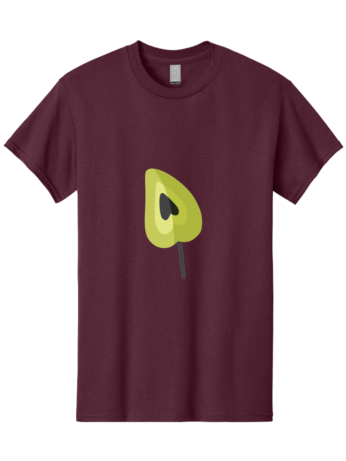 Avocado-Half Men'S Graphic Tee, 100% Cotton, Comfortable Casual Summer Wear, Machine Washable, Avocado Illustration, Halved Avocado, Heart Shape Pit, Simple Design, Minimalist Art, Food Graphic, Healthy Eating, Nutrition Symbol Aad670