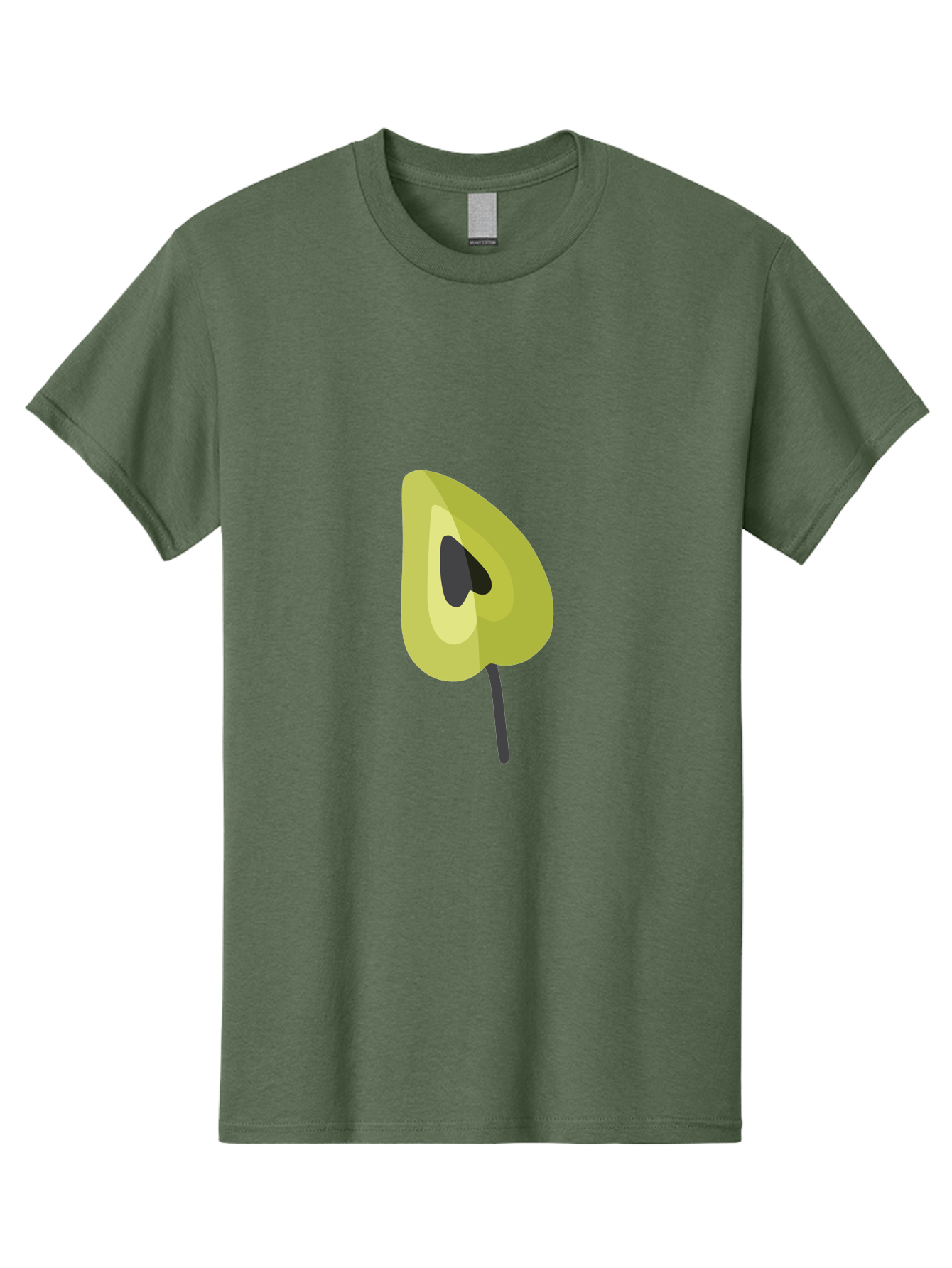 Avocado-Half Men'S Graphic Tee, 100% Cotton, Comfortable Casual Summer Wear, Machine Washable, Avocado Illustration, Halved Avocado, Heart Shape Pit, Simple Design, Minimalist Art, Food Graphic, Healthy Eating, Nutrition Symbol Aad670