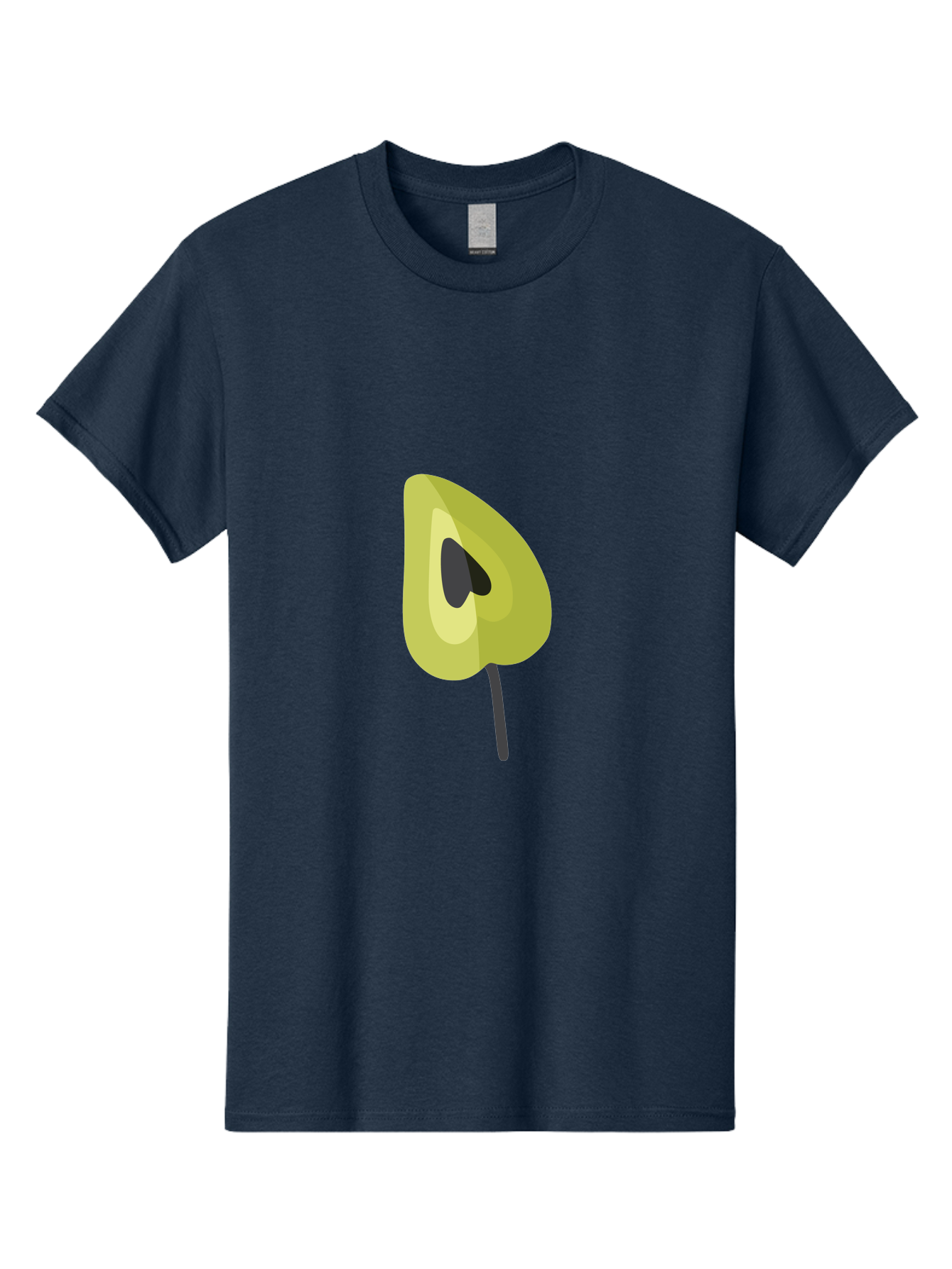 Avocado-Half Men'S Graphic Tee, 100% Cotton, Comfortable Casual Summer Wear, Machine Washable, Avocado Illustration, Halved Avocado, Heart Shape Pit, Simple Design, Minimalist Art, Food Graphic, Healthy Eating, Nutrition Symbol Aad670