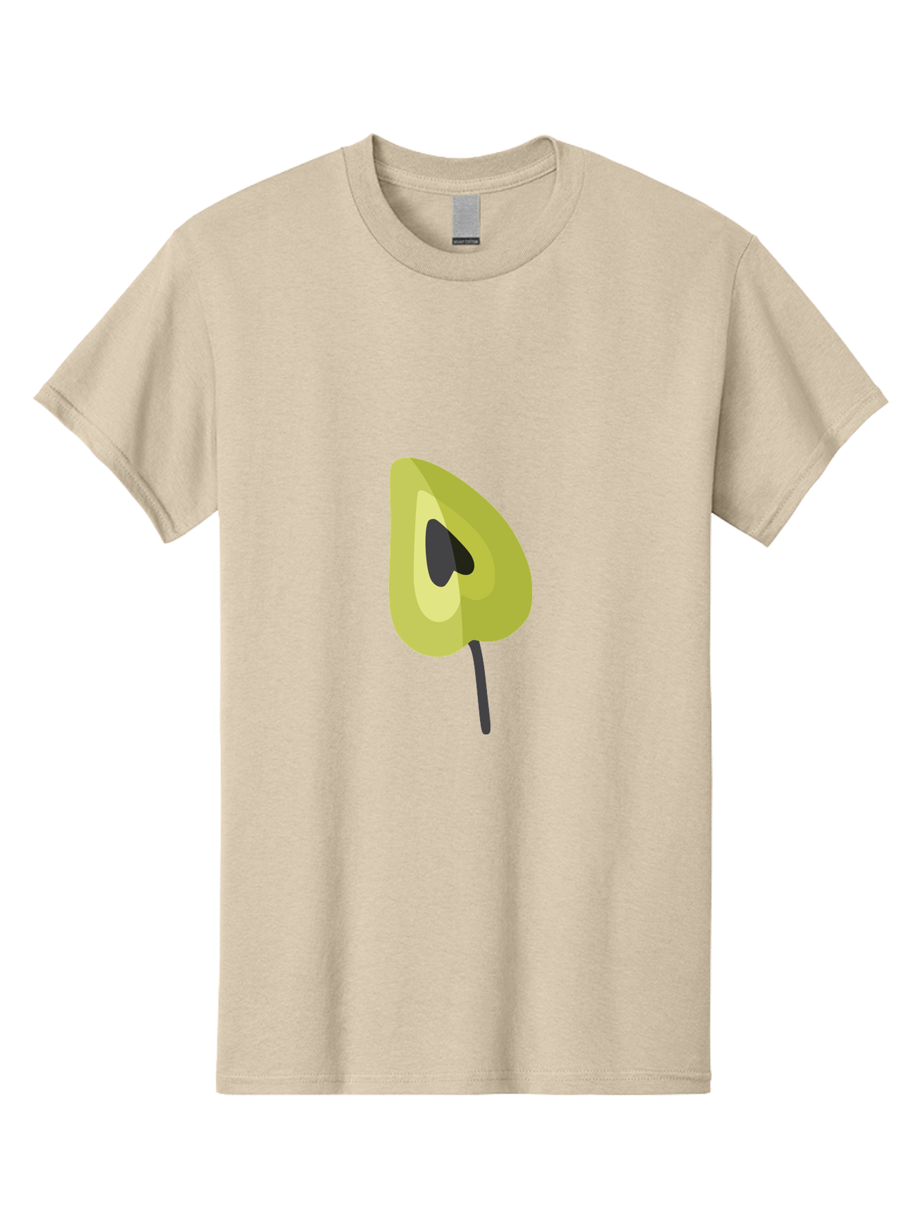Avocado-Half Men'S Graphic Tee, 100% Cotton, Comfortable Casual Summer Wear, Machine Washable, Avocado Illustration, Halved Avocado, Heart Shape Pit, Simple Design, Minimalist Art, Food Graphic, Healthy Eating, Nutrition Symbol Aad670