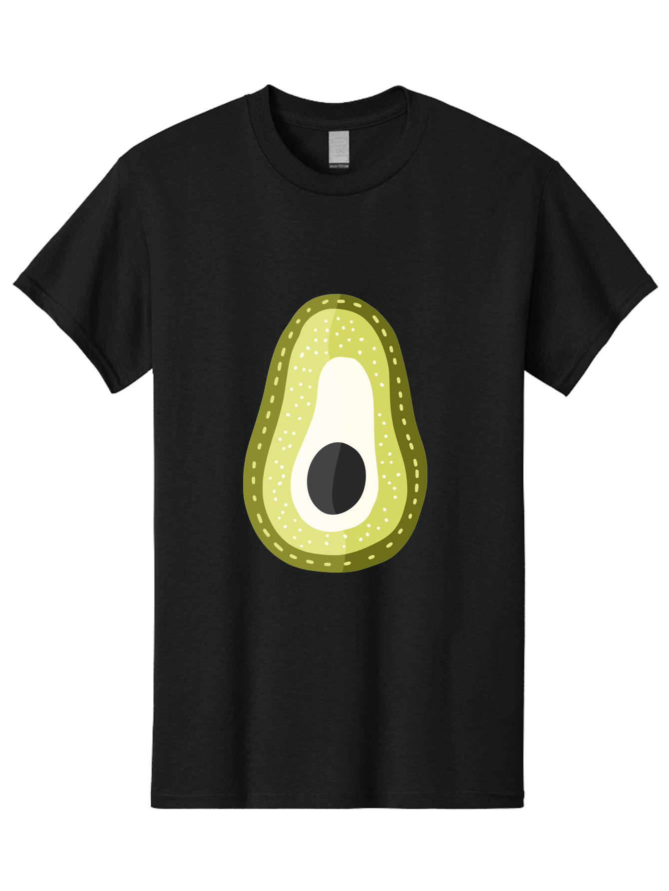 Avocado Men'S Graphic Tee, 100% Cotton, Comfortable Casual Summer Wear, Machine Washable, Avocado Slice, Ripe Avocado, Green Fruit, Single Pit, Avocado Texture, Cartoon Style, Healthy Eating, Nutritious Food, Fruit Illustration Aad671