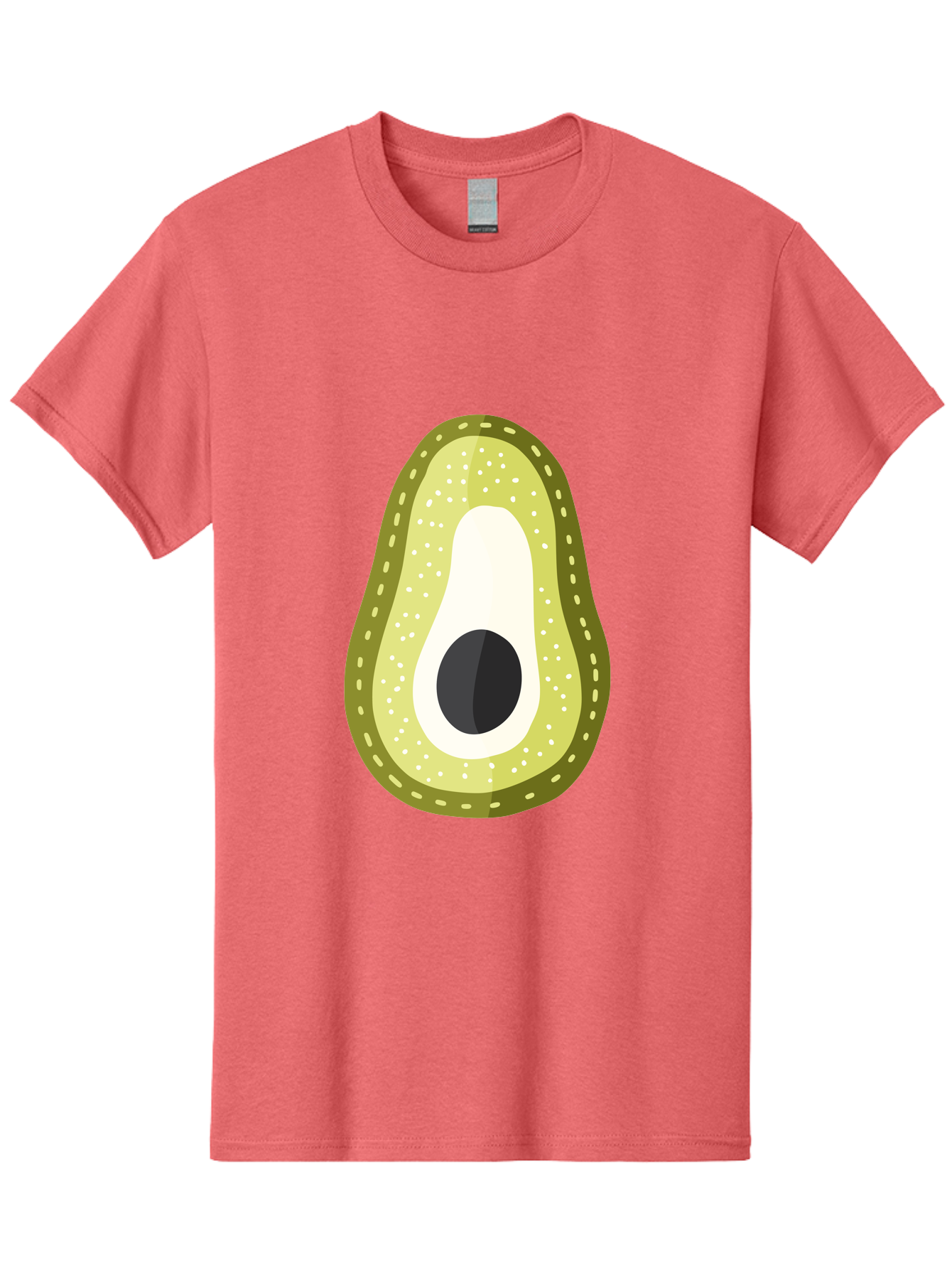 Avocado Men'S Graphic Tee, 100% Cotton, Comfortable Casual Summer Wear, Machine Washable, Avocado Slice, Ripe Avocado, Green Fruit, Single Pit, Avocado Texture, Cartoon Style, Healthy Eating, Nutritious Food, Fruit Illustration Aad671