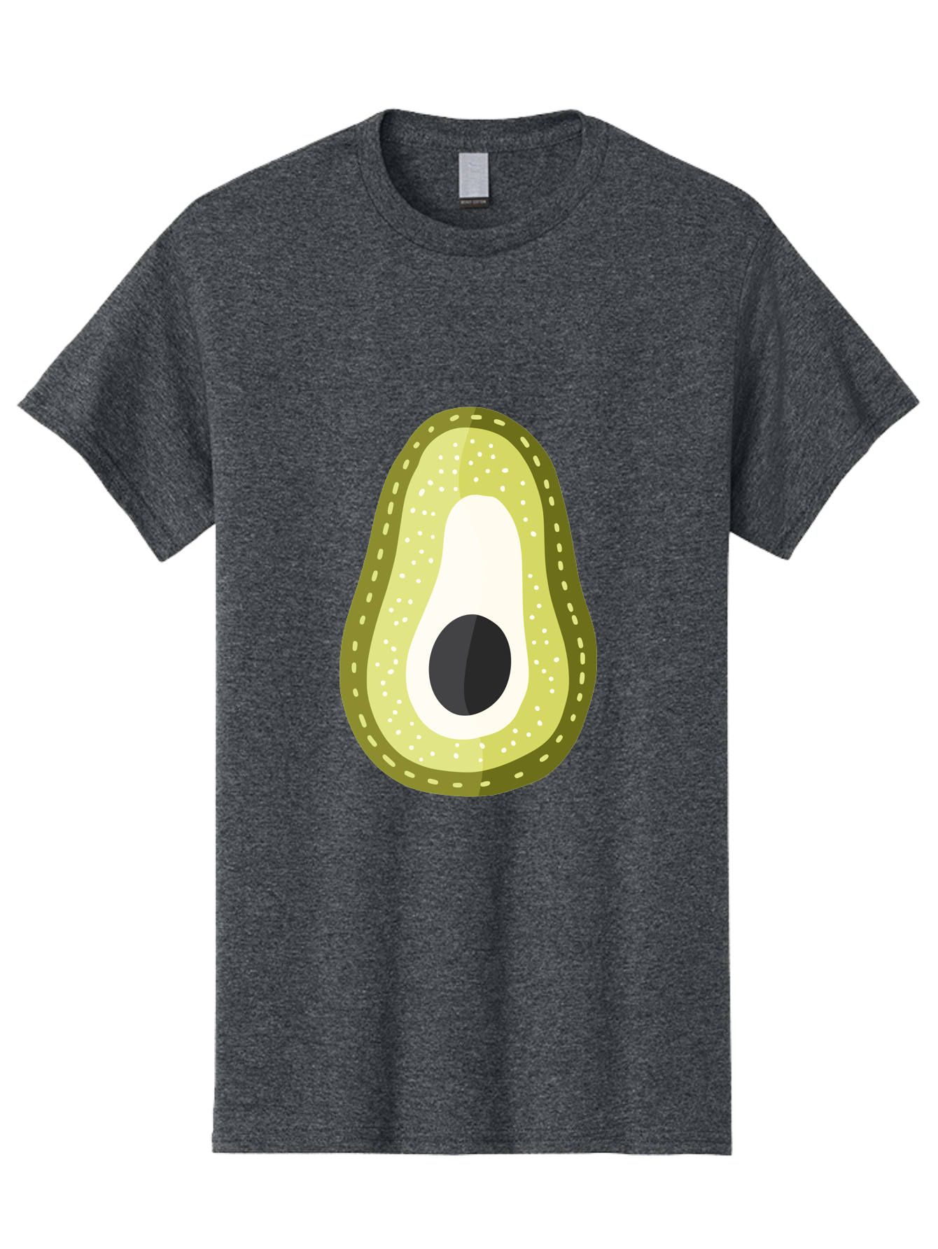 Avocado Men'S Graphic Tee, 100% Cotton, Comfortable Casual Summer Wear, Machine Washable, Avocado Slice, Ripe Avocado, Green Fruit, Single Pit, Avocado Texture, Cartoon Style, Healthy Eating, Nutritious Food, Fruit Illustration Aad671