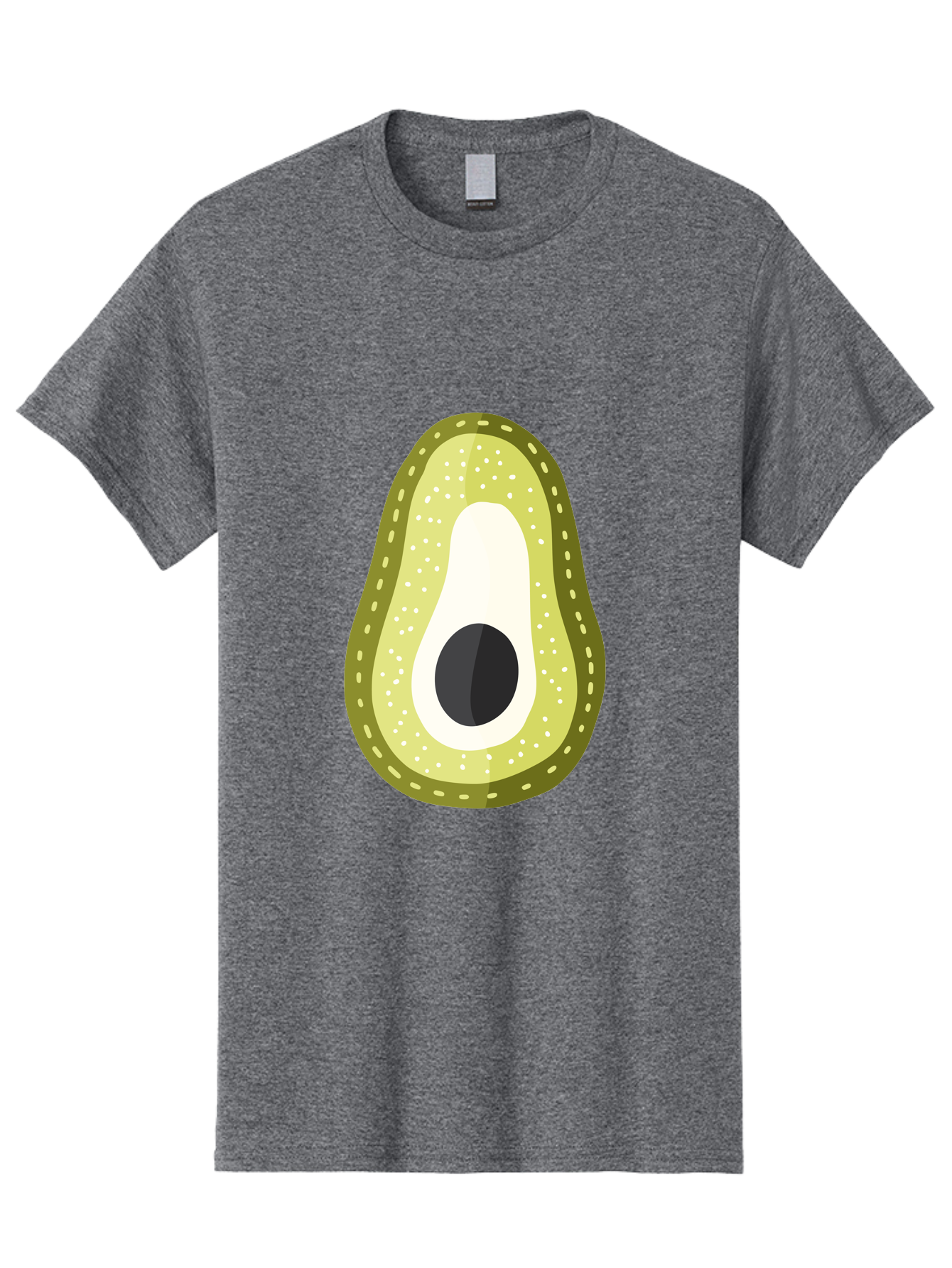Avocado Men'S Graphic Tee, 100% Cotton, Comfortable Casual Summer Wear, Machine Washable, Avocado Slice, Ripe Avocado, Green Fruit, Single Pit, Avocado Texture, Cartoon Style, Healthy Eating, Nutritious Food, Fruit Illustration Aad671