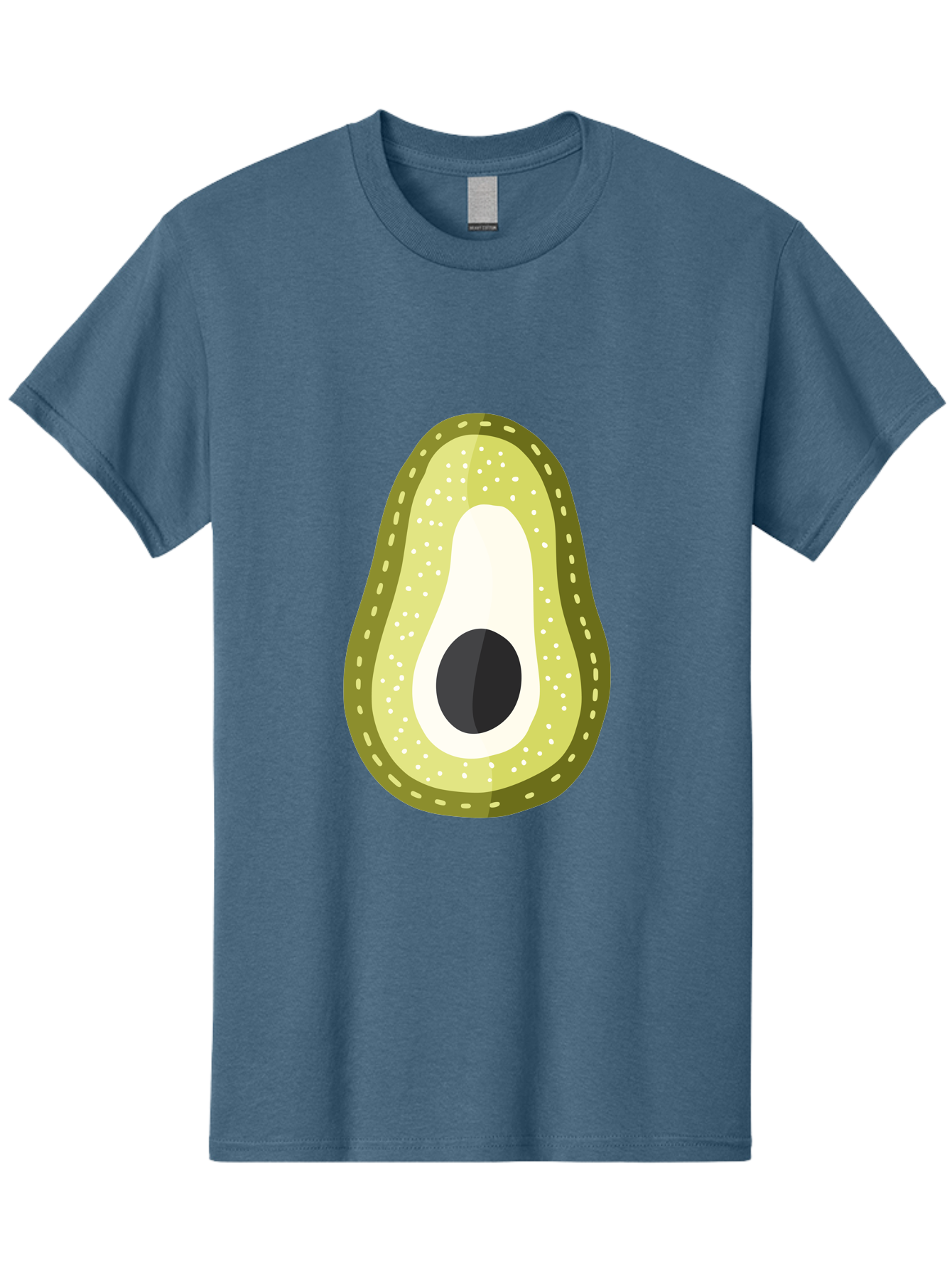 Avocado Men'S Graphic Tee, 100% Cotton, Comfortable Casual Summer Wear, Machine Washable, Avocado Slice, Ripe Avocado, Green Fruit, Single Pit, Avocado Texture, Cartoon Style, Healthy Eating, Nutritious Food, Fruit Illustration Aad671