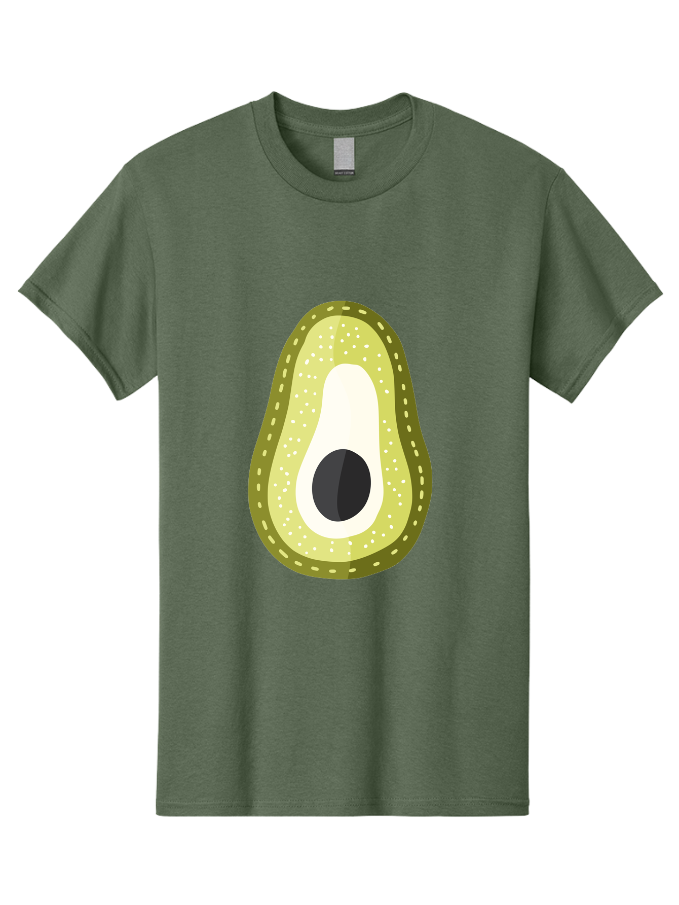 Avocado Men'S Graphic Tee, 100% Cotton, Comfortable Casual Summer Wear, Machine Washable, Avocado Slice, Ripe Avocado, Green Fruit, Single Pit, Avocado Texture, Cartoon Style, Healthy Eating, Nutritious Food, Fruit Illustration Aad671