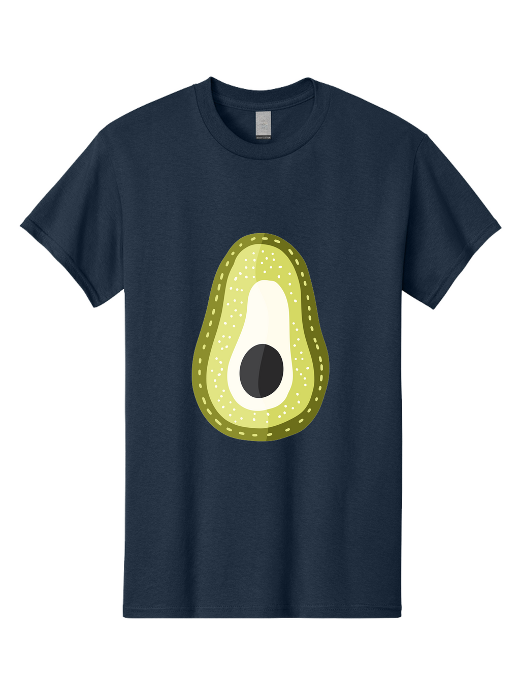 Avocado Men'S Graphic Tee, 100% Cotton, Comfortable Casual Summer Wear, Machine Washable, Avocado Slice, Ripe Avocado, Green Fruit, Single Pit, Avocado Texture, Cartoon Style, Healthy Eating, Nutritious Food, Fruit Illustration Aad671