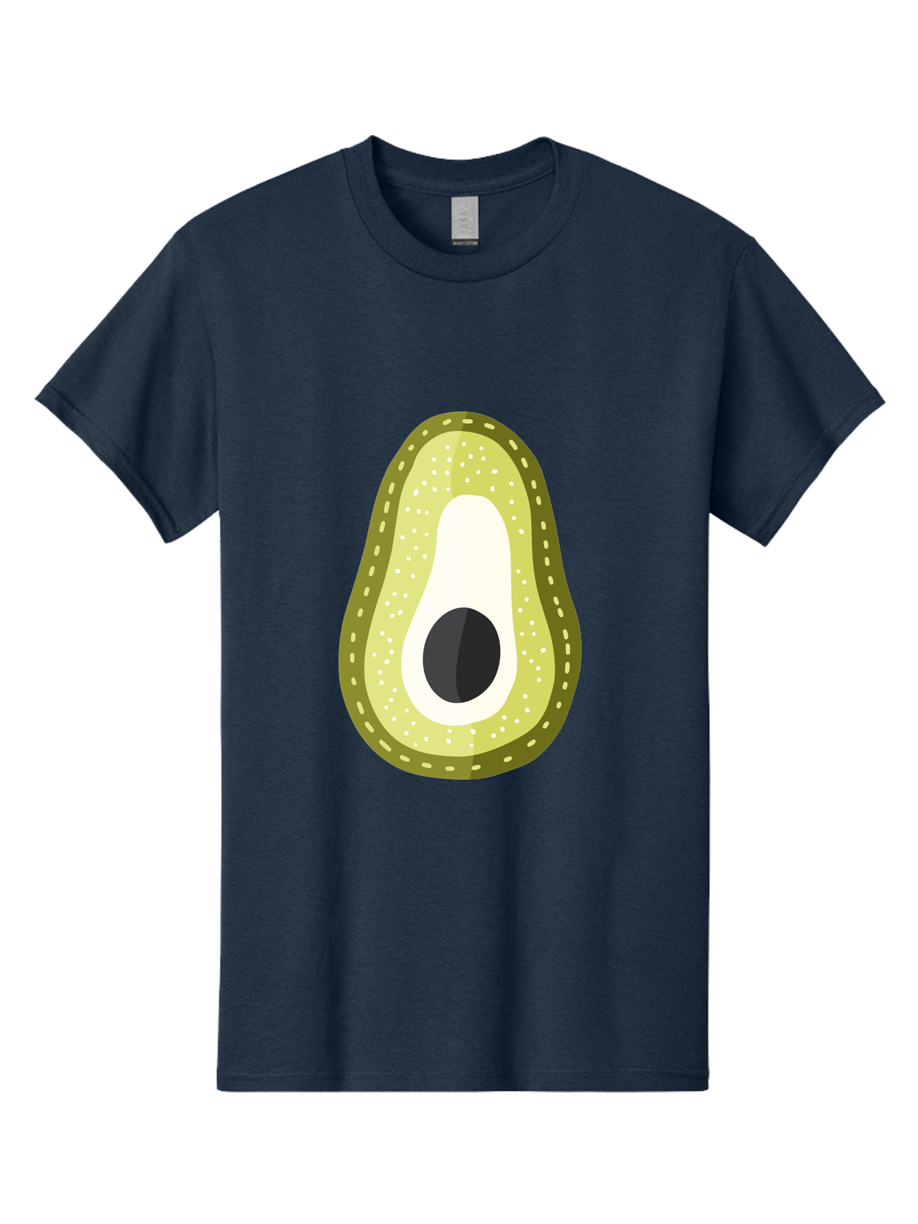 Avocado Men'S Graphic Tee, 100% Cotton, Comfortable Casual Summer Wear, Machine Washable, Avocado Slice, Ripe Avocado, Green Fruit, Single Pit, Avocado Texture, Cartoon Style, Healthy Eating, Nutritious Food, Fruit Illustration Aad671