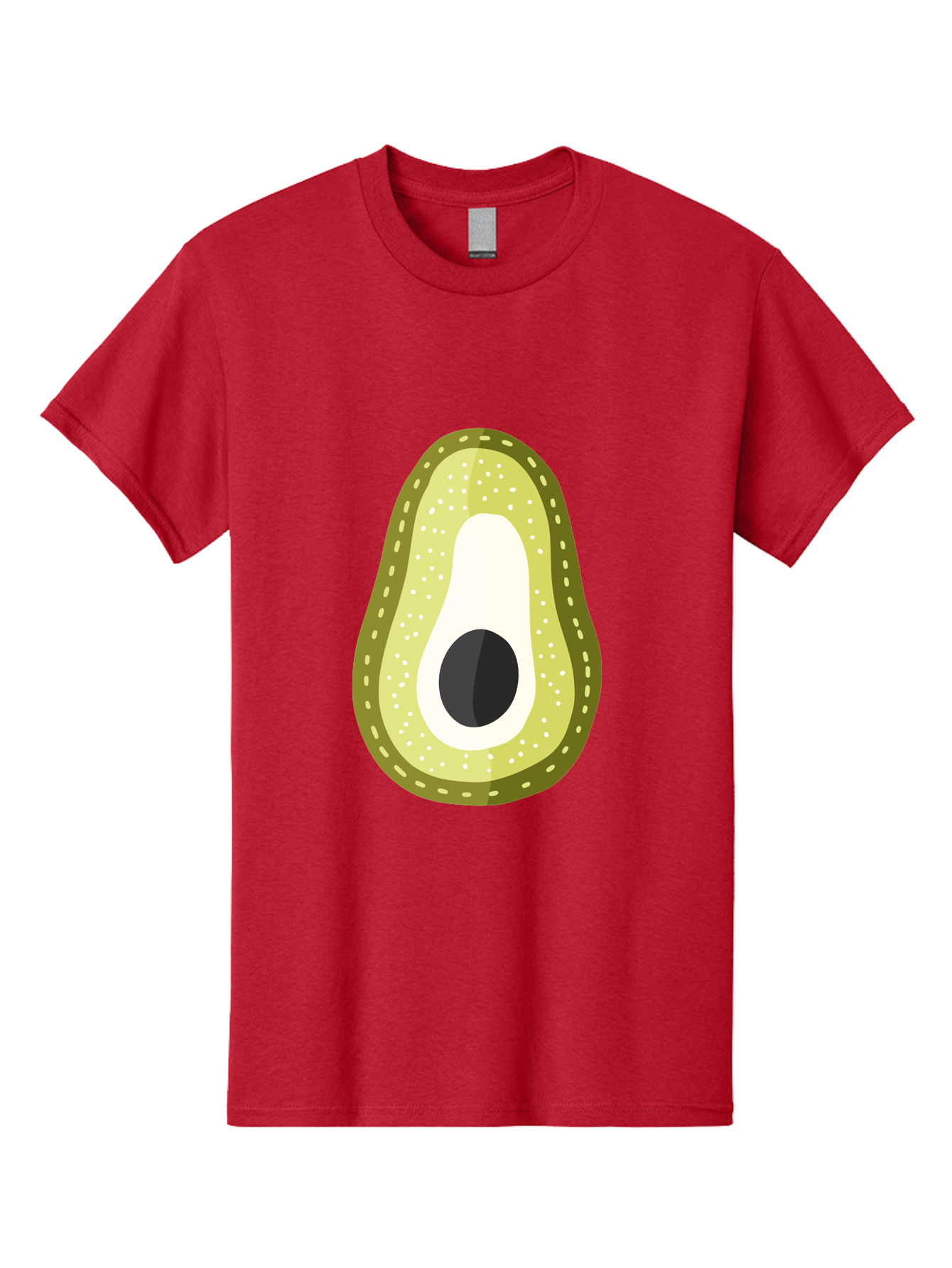 Avocado Men'S Graphic Tee, 100% Cotton, Comfortable Casual Summer Wear, Machine Washable, Avocado Slice, Ripe Avocado, Green Fruit, Single Pit, Avocado Texture, Cartoon Style, Healthy Eating, Nutritious Food, Fruit Illustration Aad671