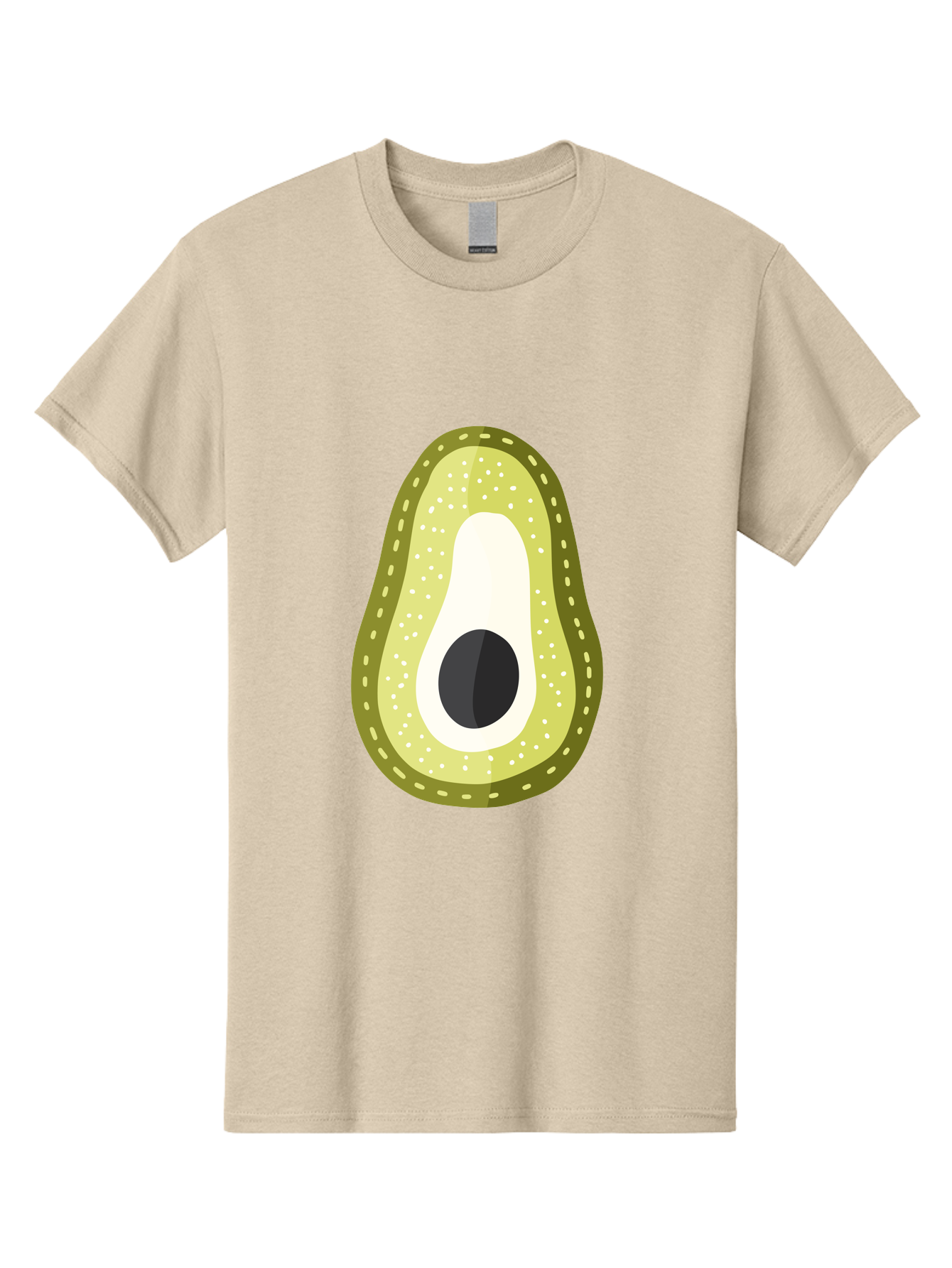 Avocado Men'S Graphic Tee, 100% Cotton, Comfortable Casual Summer Wear, Machine Washable, Avocado Slice, Ripe Avocado, Green Fruit, Single Pit, Avocado Texture, Cartoon Style, Healthy Eating, Nutritious Food, Fruit Illustration Aad671