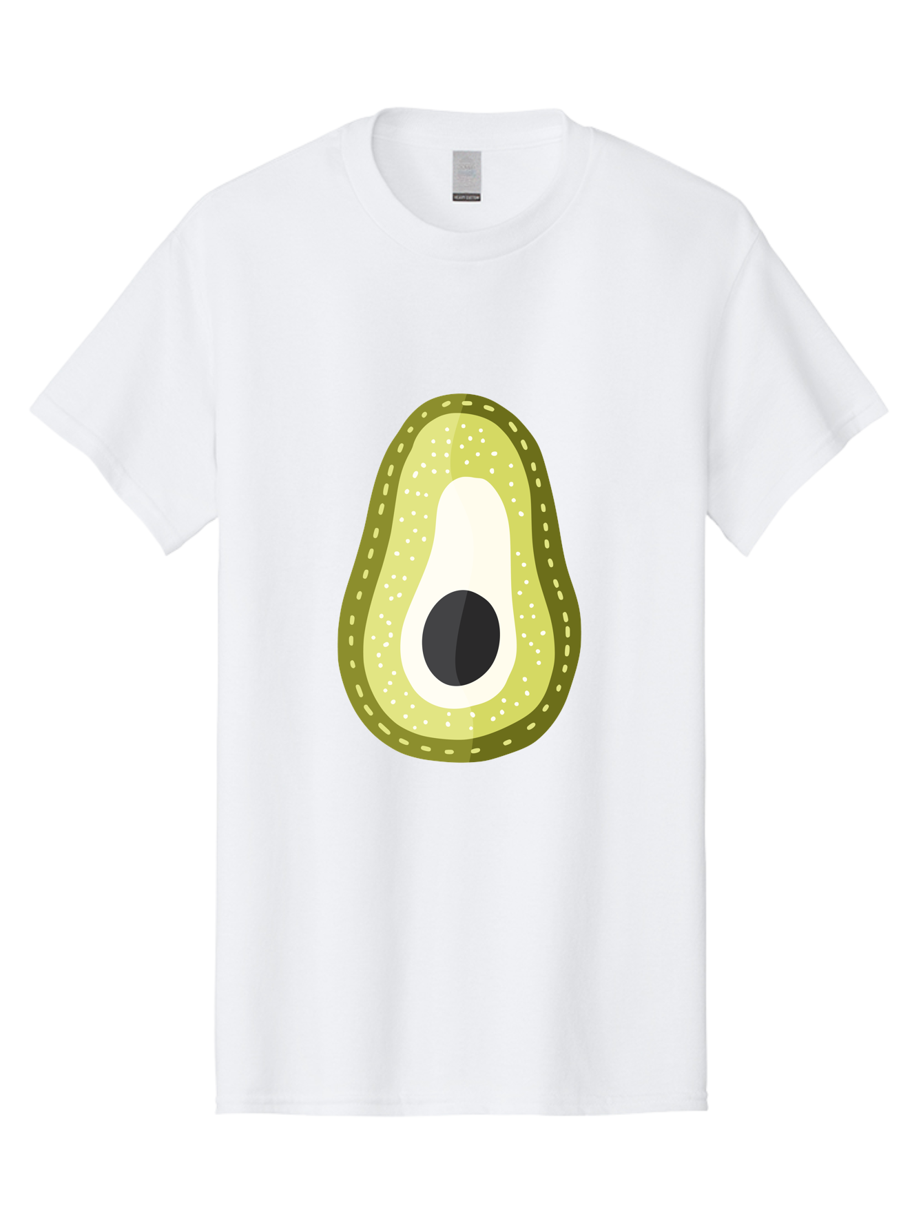 Avocado Men'S Graphic Tee, 100% Cotton, Comfortable Casual Summer Wear, Machine Washable, Avocado Slice, Ripe Avocado, Green Fruit, Single Pit, Avocado Texture, Cartoon Style, Healthy Eating, Nutritious Food, Fruit Illustration Aad671