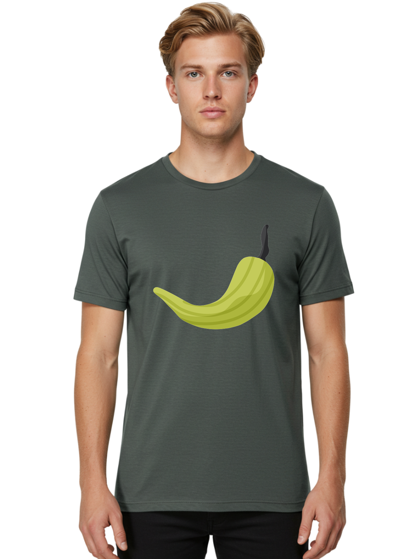 Banana Men'S Graphic Tee, 100% Cotton, Comfortable Casual Summer Wear, Machine Washable, Yellow Banana, Ripe Fruit, Healthy Snack, Digital Illustration, Cartoon Style, Simple Design, Fruit Icon Aad672
