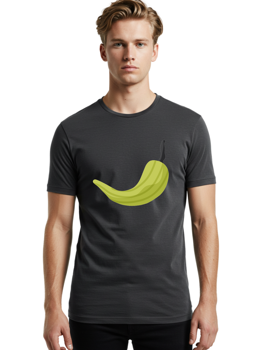 Banana Men'S Graphic Tee, 100% Cotton, Comfortable Casual Summer Wear, Machine Washable, Yellow Banana, Ripe Fruit, Healthy Snack, Digital Illustration, Cartoon Style, Simple Design, Fruit Icon Aad672