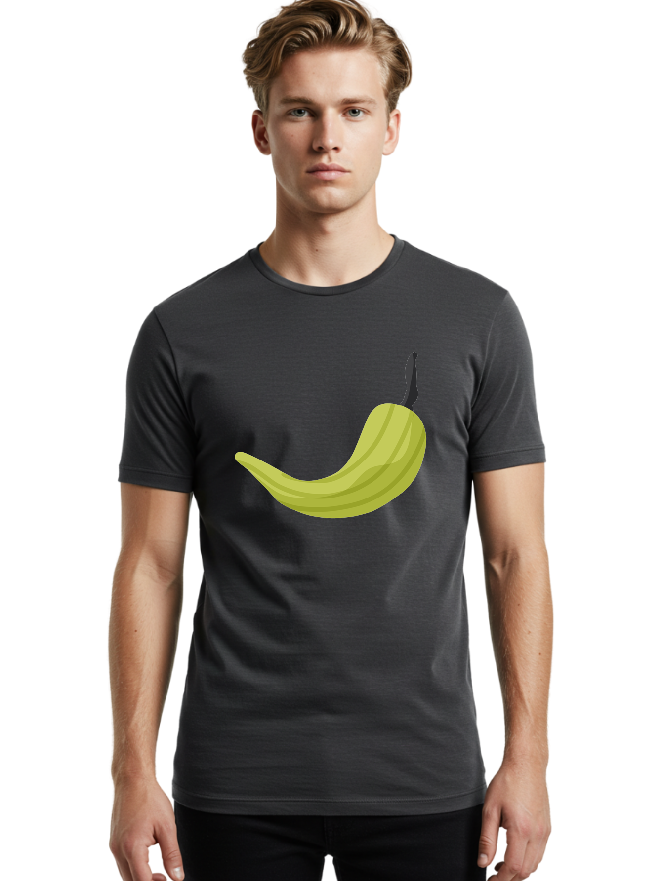 Banana Men'S Graphic Tee, 100% Cotton, Comfortable Casual Summer Wear, Machine Washable, Yellow Banana, Ripe Fruit, Healthy Snack, Digital Illustration, Cartoon Style, Simple Design, Fruit Icon Aad672
