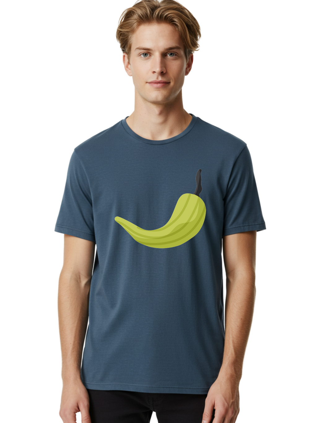 Banana Men'S Graphic Tee, 100% Cotton, Comfortable Casual Summer Wear, Machine Washable, Yellow Banana, Ripe Fruit, Healthy Snack, Digital Illustration, Cartoon Style, Simple Design, Fruit Icon Aad672