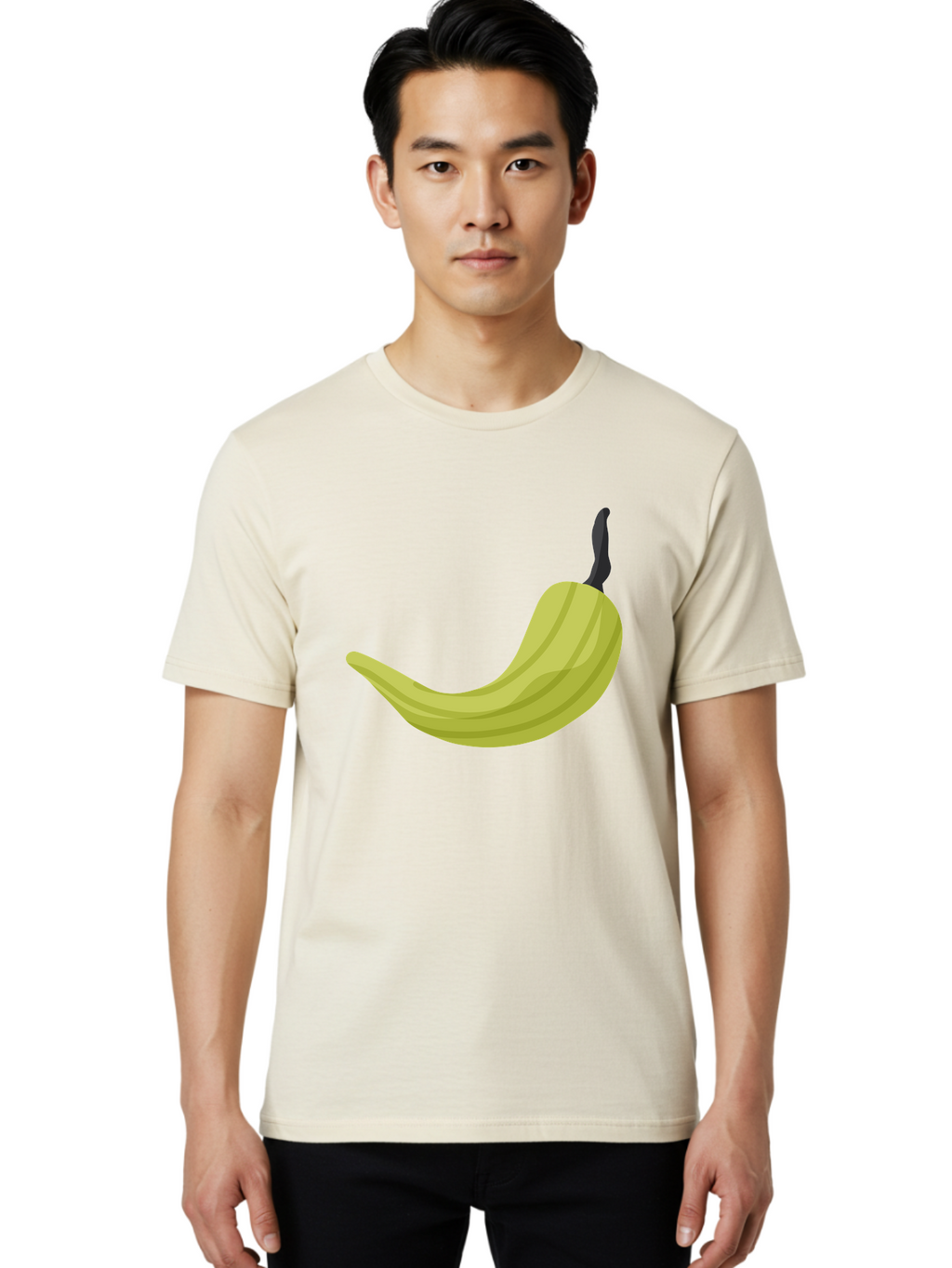 Banana Men'S Graphic Tee, 100% Cotton, Comfortable Casual Summer Wear, Machine Washable, Yellow Banana, Ripe Fruit, Healthy Snack, Digital Illustration, Cartoon Style, Simple Design, Fruit Icon Aad672