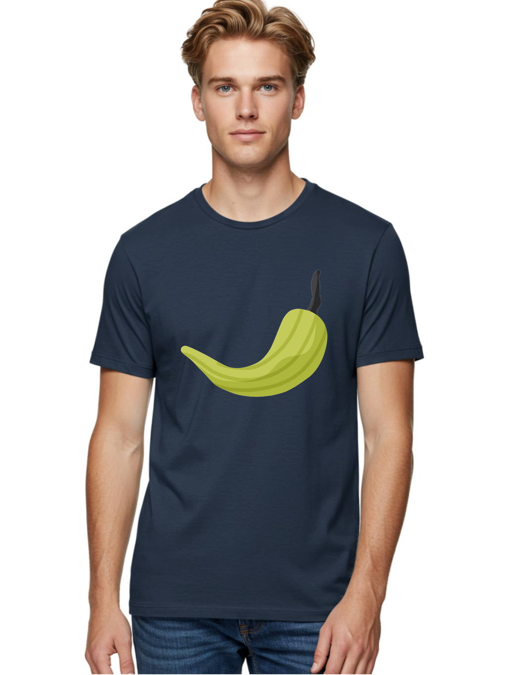 Banana Men'S Graphic Tee, 100% Cotton, Comfortable Casual Summer Wear, Machine Washable, Yellow Banana, Ripe Fruit, Healthy Snack, Digital Illustration, Cartoon Style, Simple Design, Fruit Icon Aad672