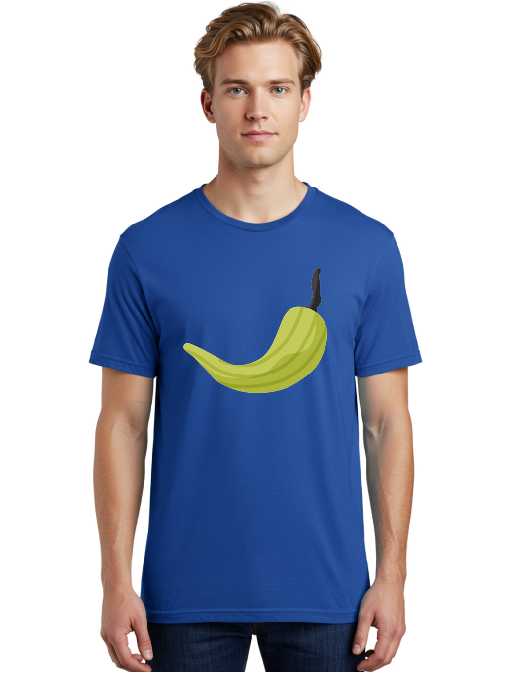 Banana Men'S Graphic Tee, 100% Cotton, Comfortable Casual Summer Wear, Machine Washable, Yellow Banana, Ripe Fruit, Healthy Snack, Digital Illustration, Cartoon Style, Simple Design, Fruit Icon Aad672