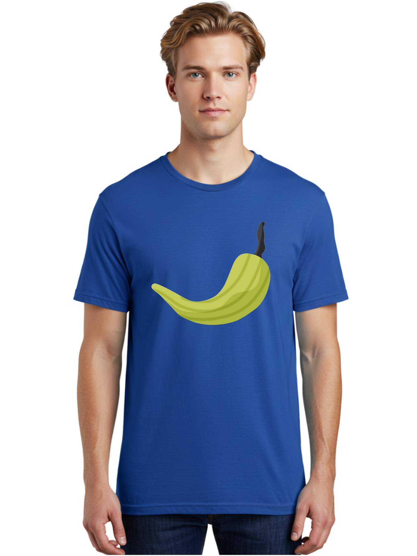 Banana Men'S Graphic Tee, 100% Cotton, Comfortable Casual Summer Wear, Machine Washable, Yellow Banana, Ripe Fruit, Healthy Snack, Digital Illustration, Cartoon Style, Simple Design, Fruit Icon Aad672
