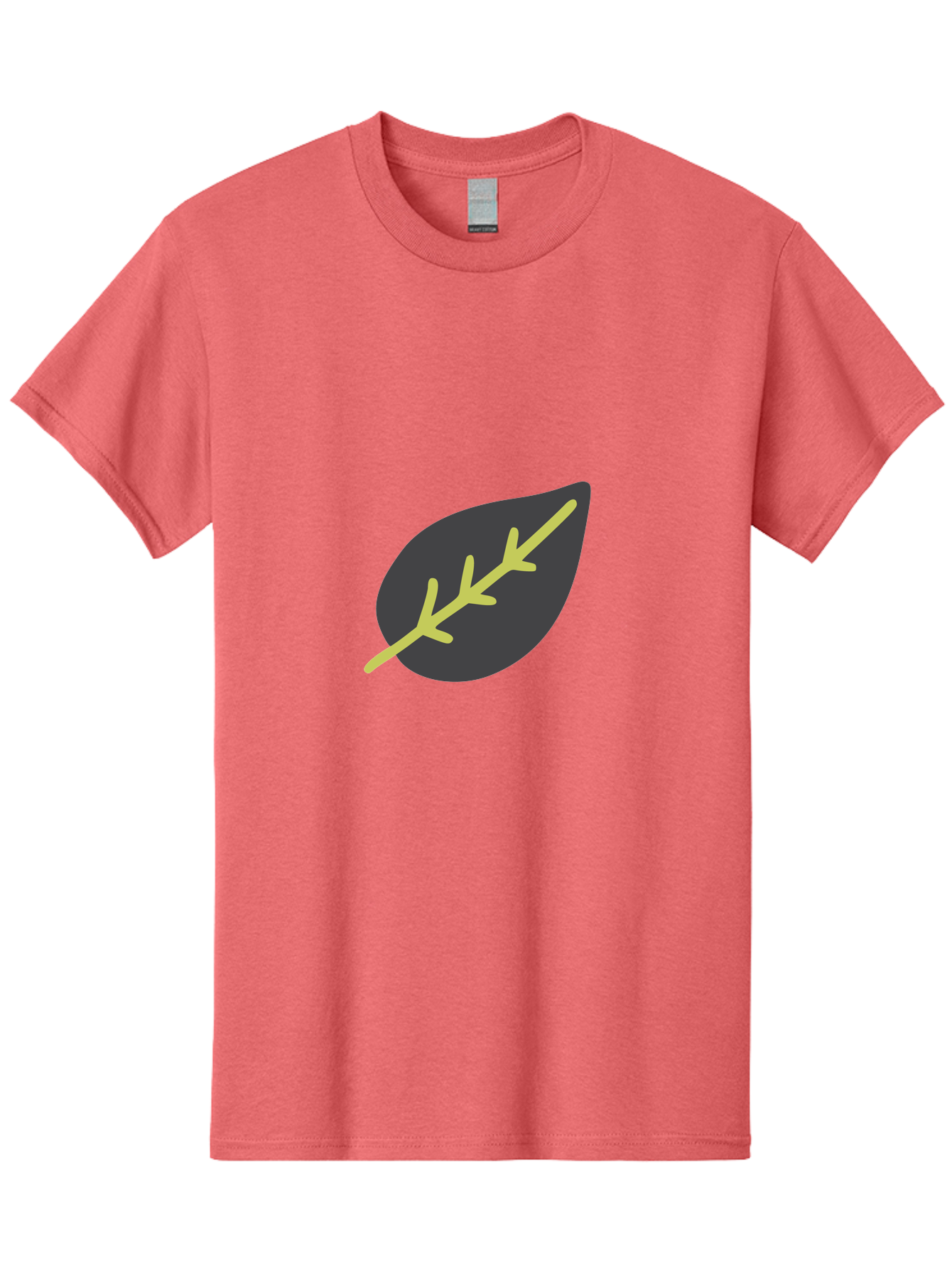 Black-Leaf Men'S Graphic Tee, 100% Cotton, Comfortable Casual Summer Wear, Machine Washable, Simple Leaf Design, Minimalist Illustration, Dark Leaf With Yellow Veins, Leaf Icon, Nature Symbol, Eco-Friendly Graphic Aad675