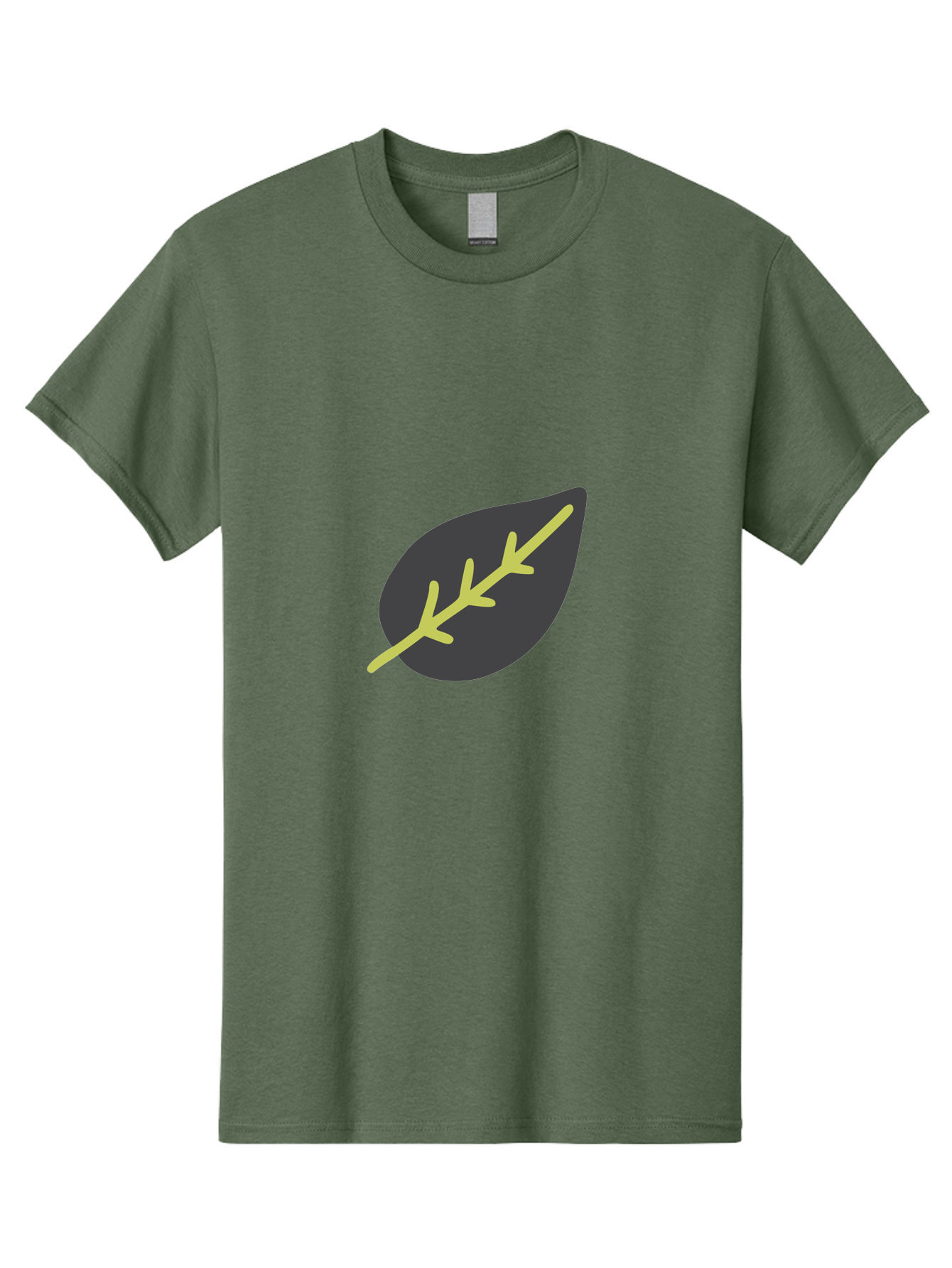 Black-Leaf Men'S Graphic Tee, 100% Cotton, Comfortable Casual Summer Wear, Machine Washable, Simple Leaf Design, Minimalist Illustration, Dark Leaf With Yellow Veins, Leaf Icon, Nature Symbol, Eco-Friendly Graphic Aad675