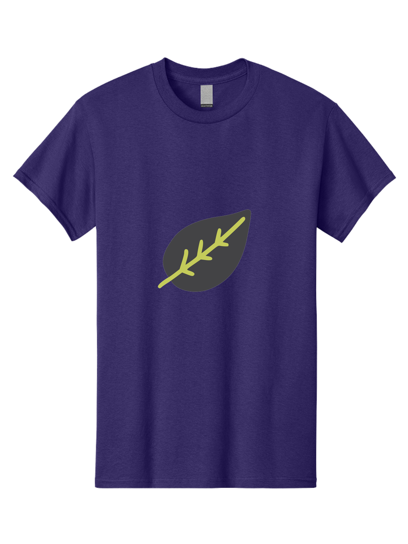 Black-Leaf Men'S Graphic Tee, 100% Cotton, Comfortable Casual Summer Wear, Machine Washable, Simple Leaf Design, Minimalist Illustration, Dark Leaf With Yellow Veins, Leaf Icon, Nature Symbol, Eco-Friendly Graphic Aad675