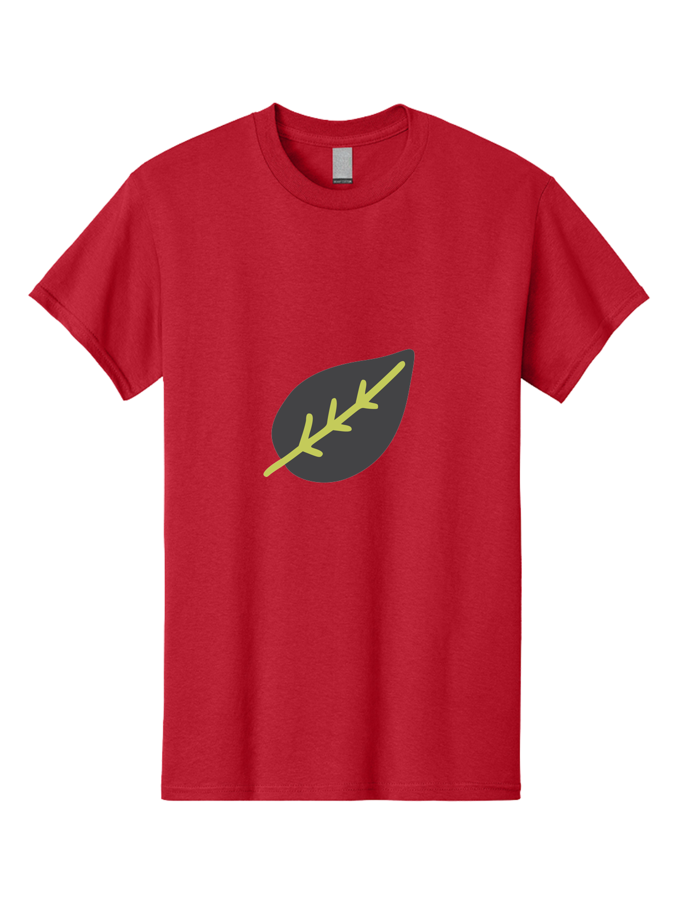 Black-Leaf Men'S Graphic Tee, 100% Cotton, Comfortable Casual Summer Wear, Machine Washable, Simple Leaf Design, Minimalist Illustration, Dark Leaf With Yellow Veins, Leaf Icon, Nature Symbol, Eco-Friendly Graphic Aad675