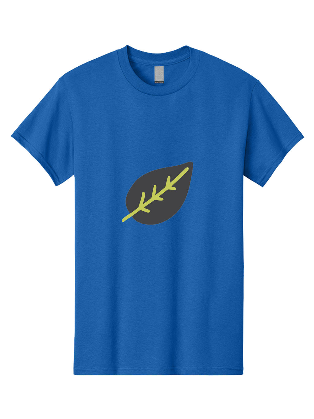 Black-Leaf Men'S Graphic Tee, 100% Cotton, Comfortable Casual Summer Wear, Machine Washable, Simple Leaf Design, Minimalist Illustration, Dark Leaf With Yellow Veins, Leaf Icon, Nature Symbol, Eco-Friendly Graphic Aad675