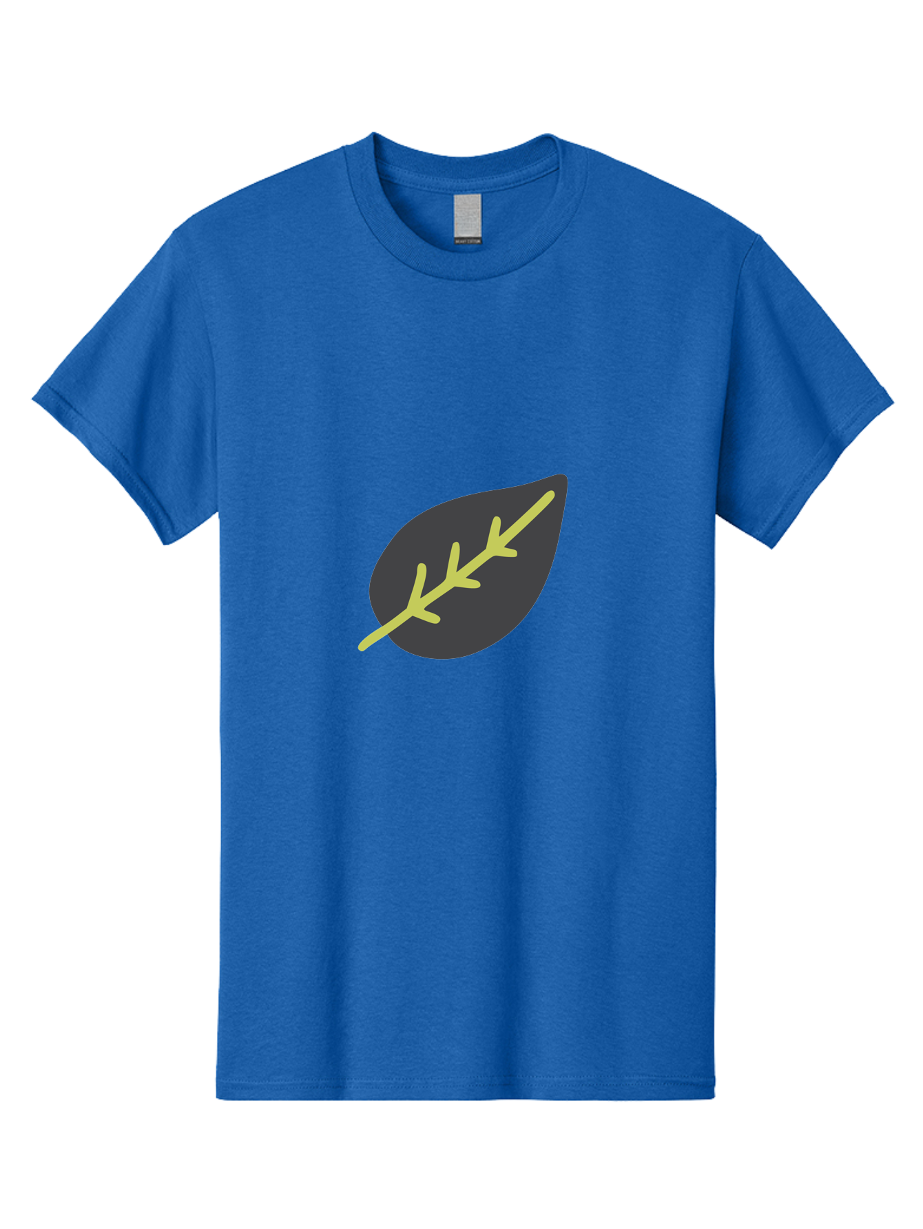 Black-Leaf Men'S Graphic Tee, 100% Cotton, Comfortable Casual Summer Wear, Machine Washable, Simple Leaf Design, Minimalist Illustration, Dark Leaf With Yellow Veins, Leaf Icon, Nature Symbol, Eco-Friendly Graphic Aad675