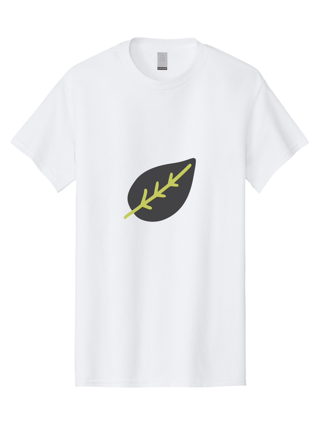 Black-Leaf Men'S Graphic Tee, 100% Cotton, Comfortable Casual Summer Wear, Machine Washable, Simple Leaf Design, Minimalist Illustration, Dark Leaf With Yellow Veins, Leaf Icon, Nature Symbol, Eco-Friendly Graphic Aad675