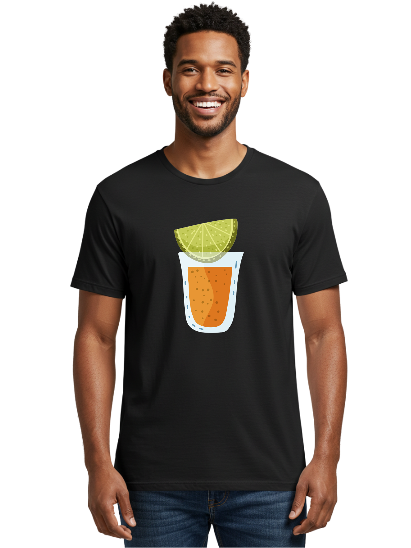 Caipirinha Men'S Graphic Tee, 100% Cotton, Comfortable Casual Summer Wear, Machine Washable, Caipirinha Cocktail, Orange Drink, Lime Wedge, Citrus Twist, Summer Drink, Brazilian Cocktail, Refreshing Beverage, Cocktail Hour, Party Drink Aad680