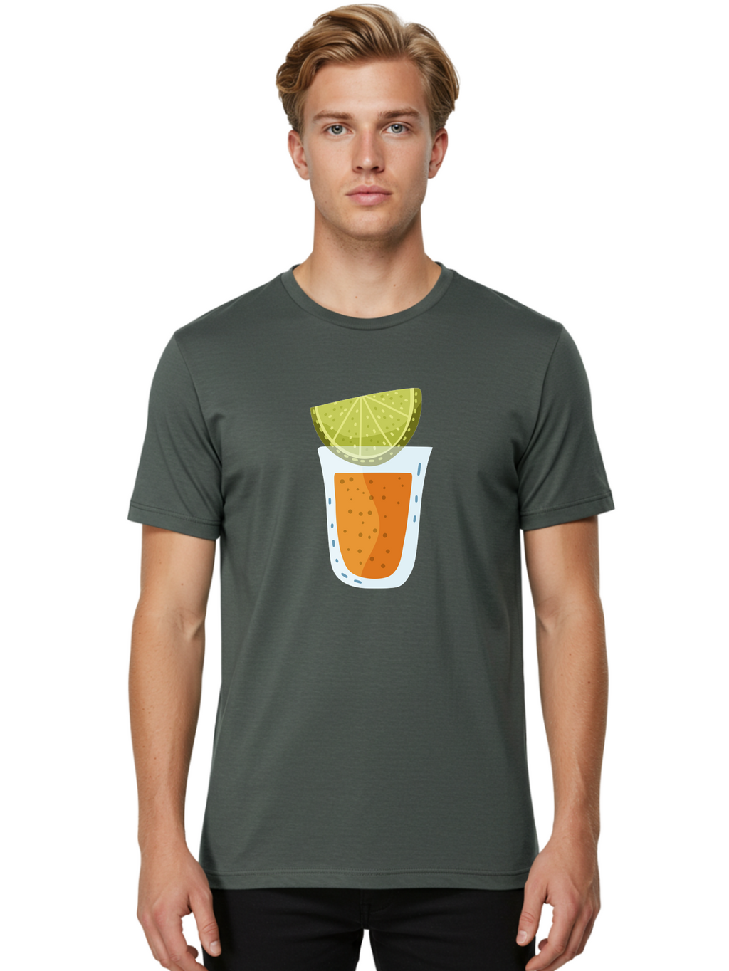 Caipirinha Men'S Graphic Tee, 100% Cotton, Comfortable Casual Summer Wear, Machine Washable, Caipirinha Cocktail, Orange Drink, Lime Wedge, Citrus Twist, Summer Drink, Brazilian Cocktail, Refreshing Beverage, Cocktail Hour, Party Drink Aad680