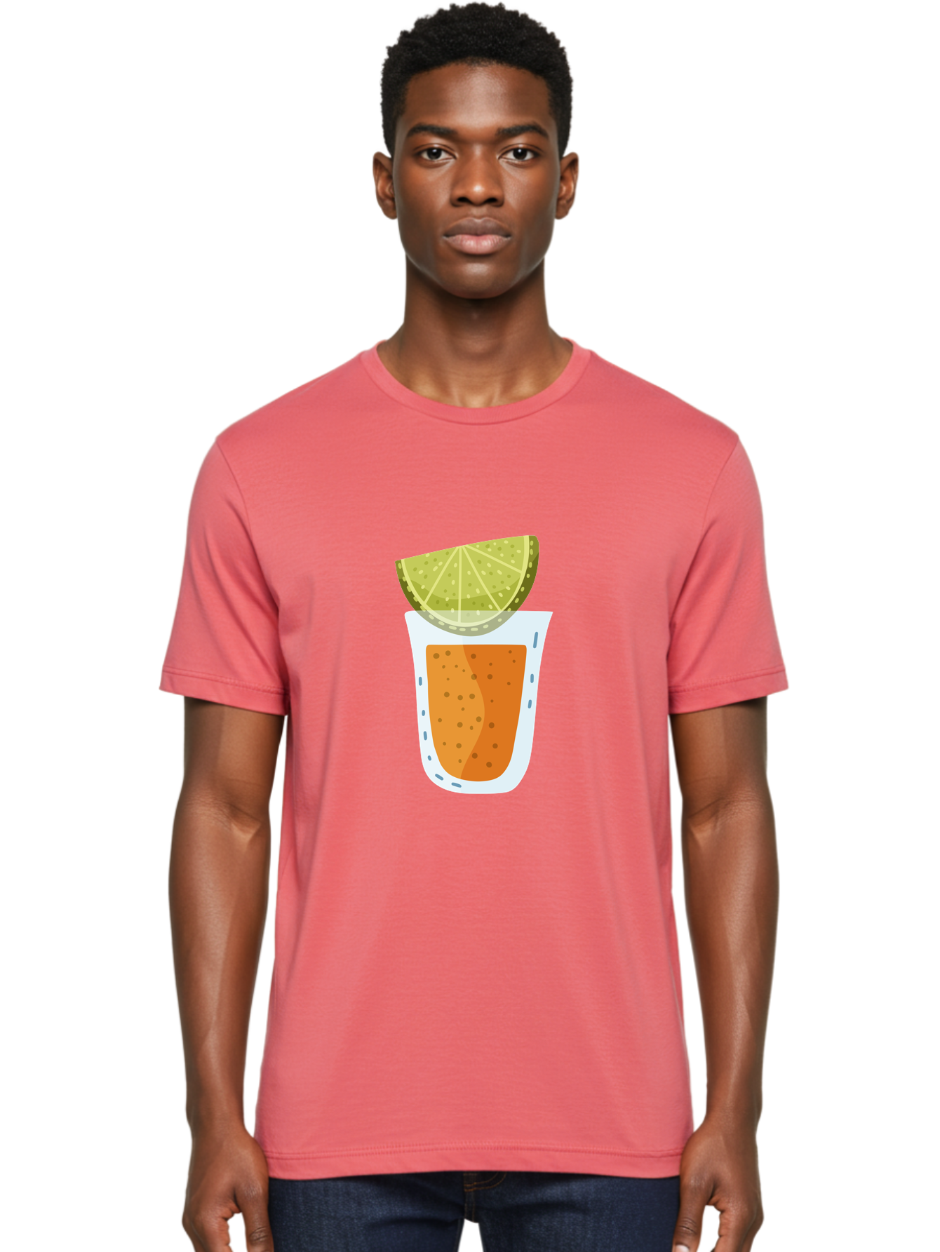 Caipirinha Men'S Graphic Tee, 100% Cotton, Comfortable Casual Summer Wear, Machine Washable, Caipirinha Cocktail, Orange Drink, Lime Wedge, Citrus Twist, Summer Drink, Brazilian Cocktail, Refreshing Beverage, Cocktail Hour, Party Drink Aad680