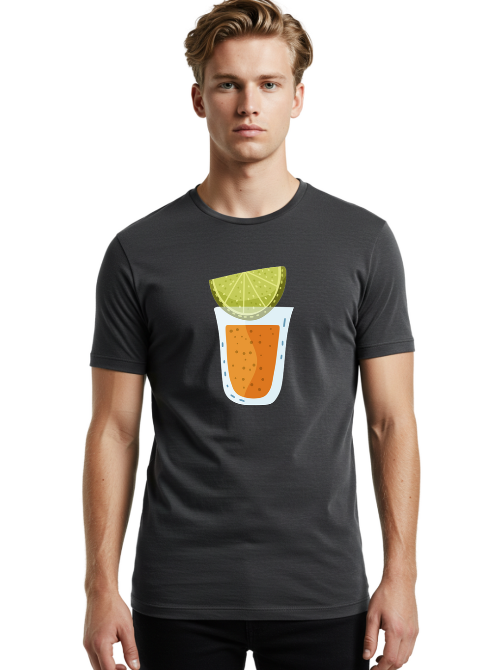 Caipirinha Men'S Graphic Tee, 100% Cotton, Comfortable Casual Summer Wear, Machine Washable, Caipirinha Cocktail, Orange Drink, Lime Wedge, Citrus Twist, Summer Drink, Brazilian Cocktail, Refreshing Beverage, Cocktail Hour, Party Drink Aad680