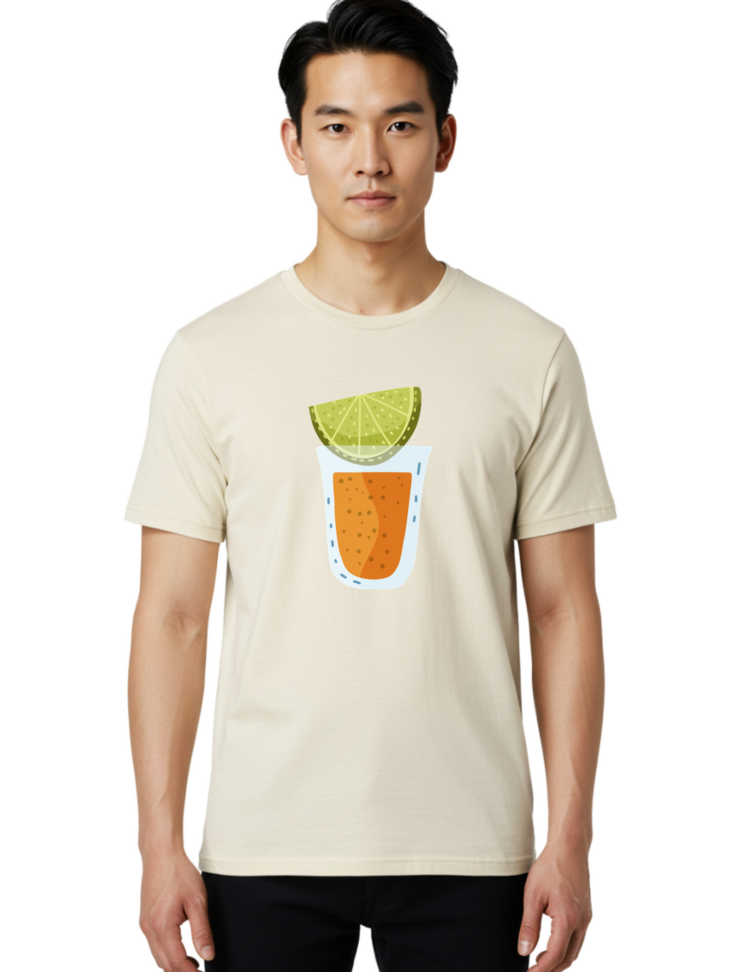 Caipirinha Men'S Graphic Tee, 100% Cotton, Comfortable Casual Summer Wear, Machine Washable, Caipirinha Cocktail, Orange Drink, Lime Wedge, Citrus Twist, Summer Drink, Brazilian Cocktail, Refreshing Beverage, Cocktail Hour, Party Drink Aad680