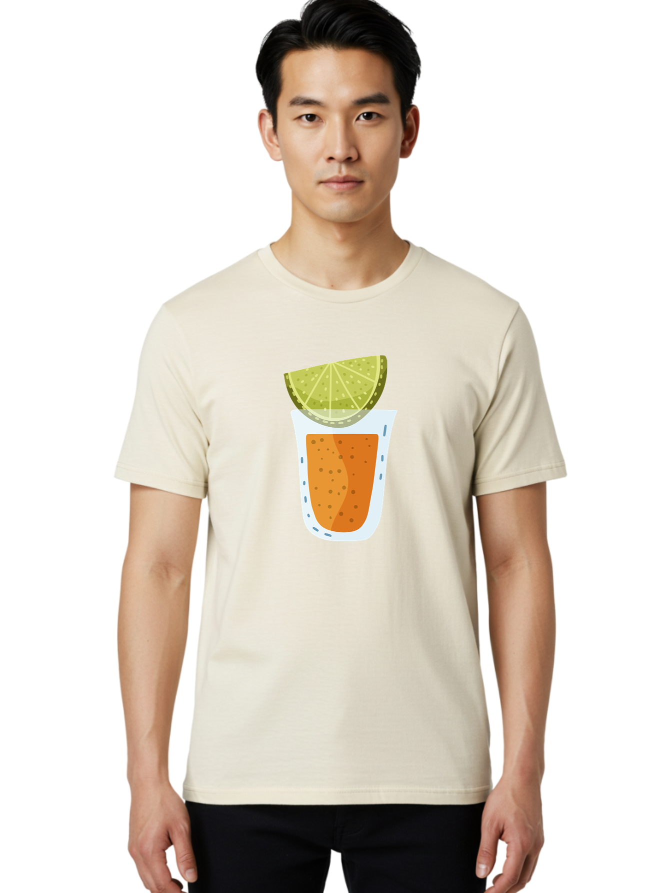 Caipirinha Men'S Graphic Tee, 100% Cotton, Comfortable Casual Summer Wear, Machine Washable, Caipirinha Cocktail, Orange Drink, Lime Wedge, Citrus Twist, Summer Drink, Brazilian Cocktail, Refreshing Beverage, Cocktail Hour, Party Drink Aad680